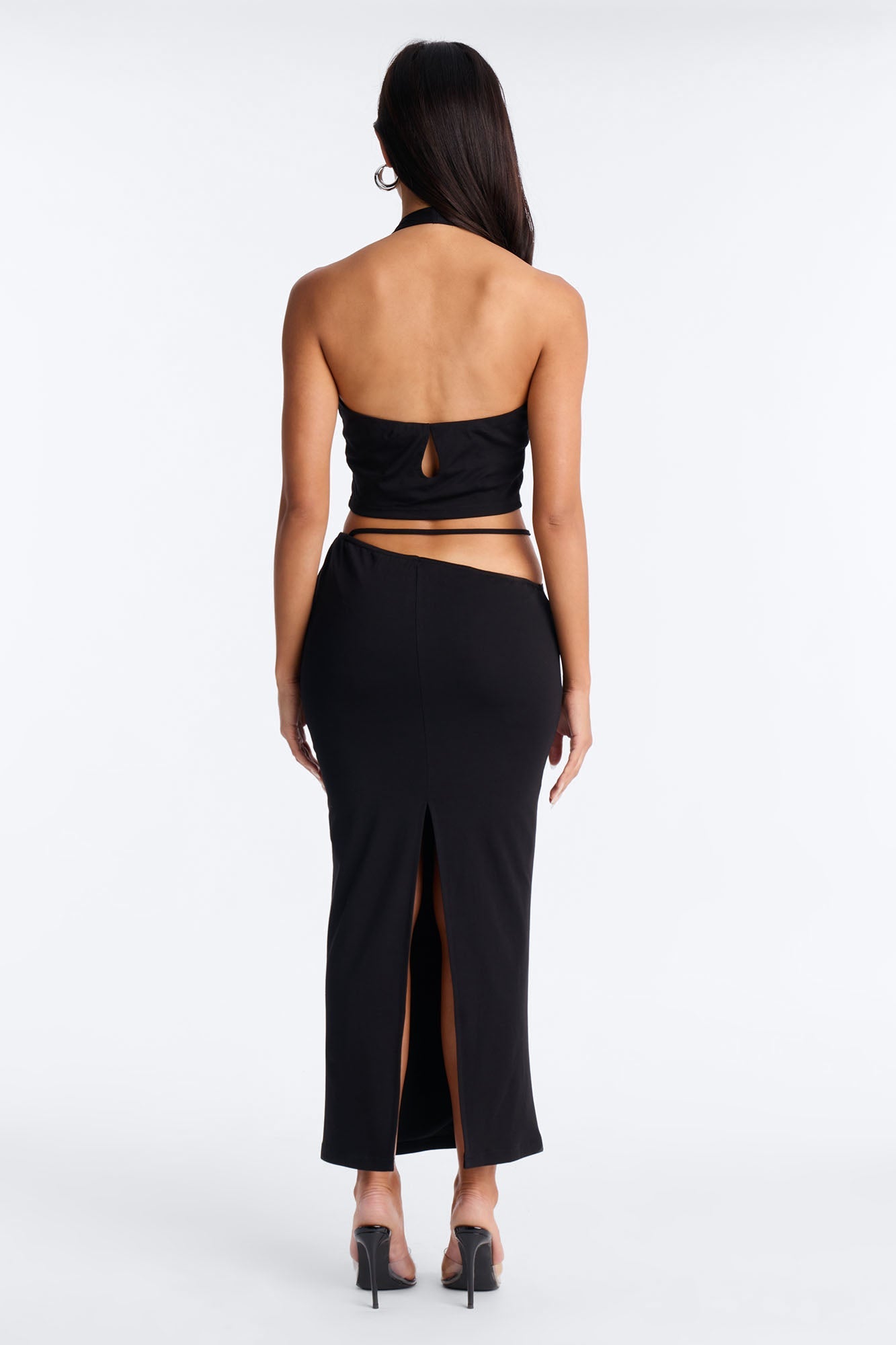 Rebel Girl Ponte Maxi Skirt Set - Black