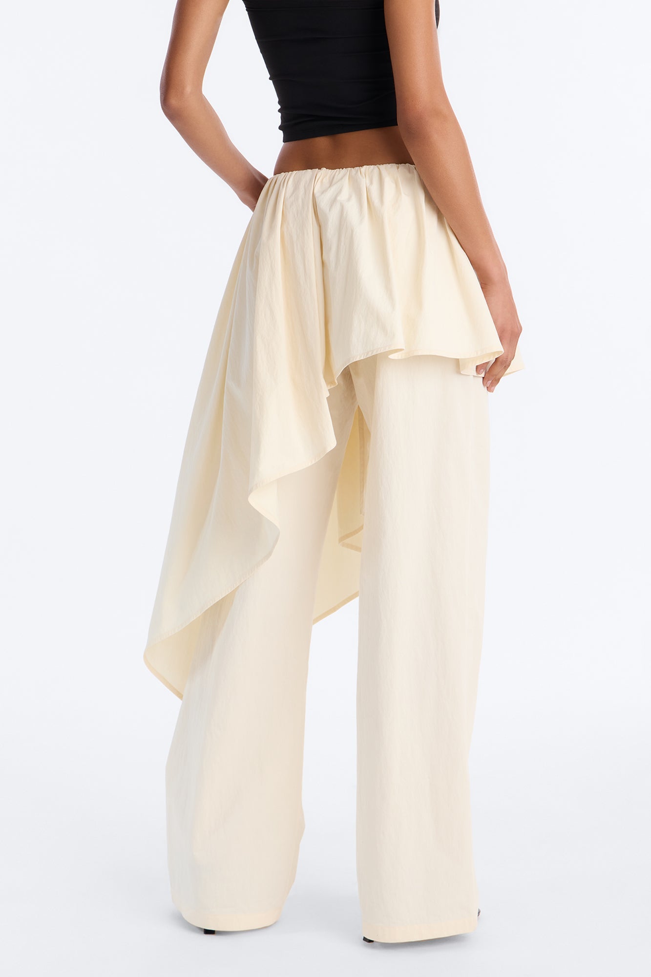 Dramatic Effect Low Rise Twill Skirt Pant - Ivory