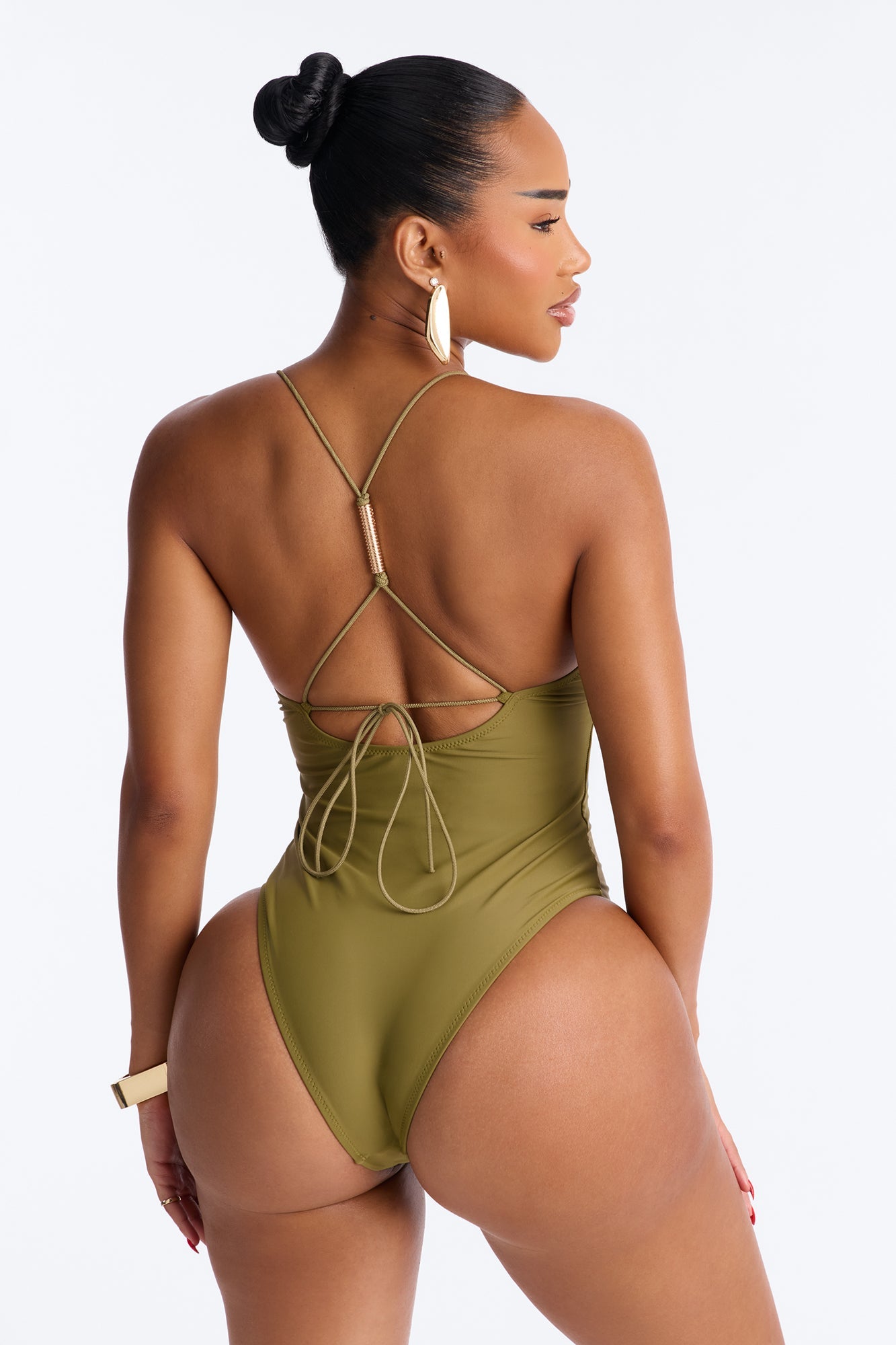 I'm Your Dream Girl 1 Piece Plunge Swimsuit - Green