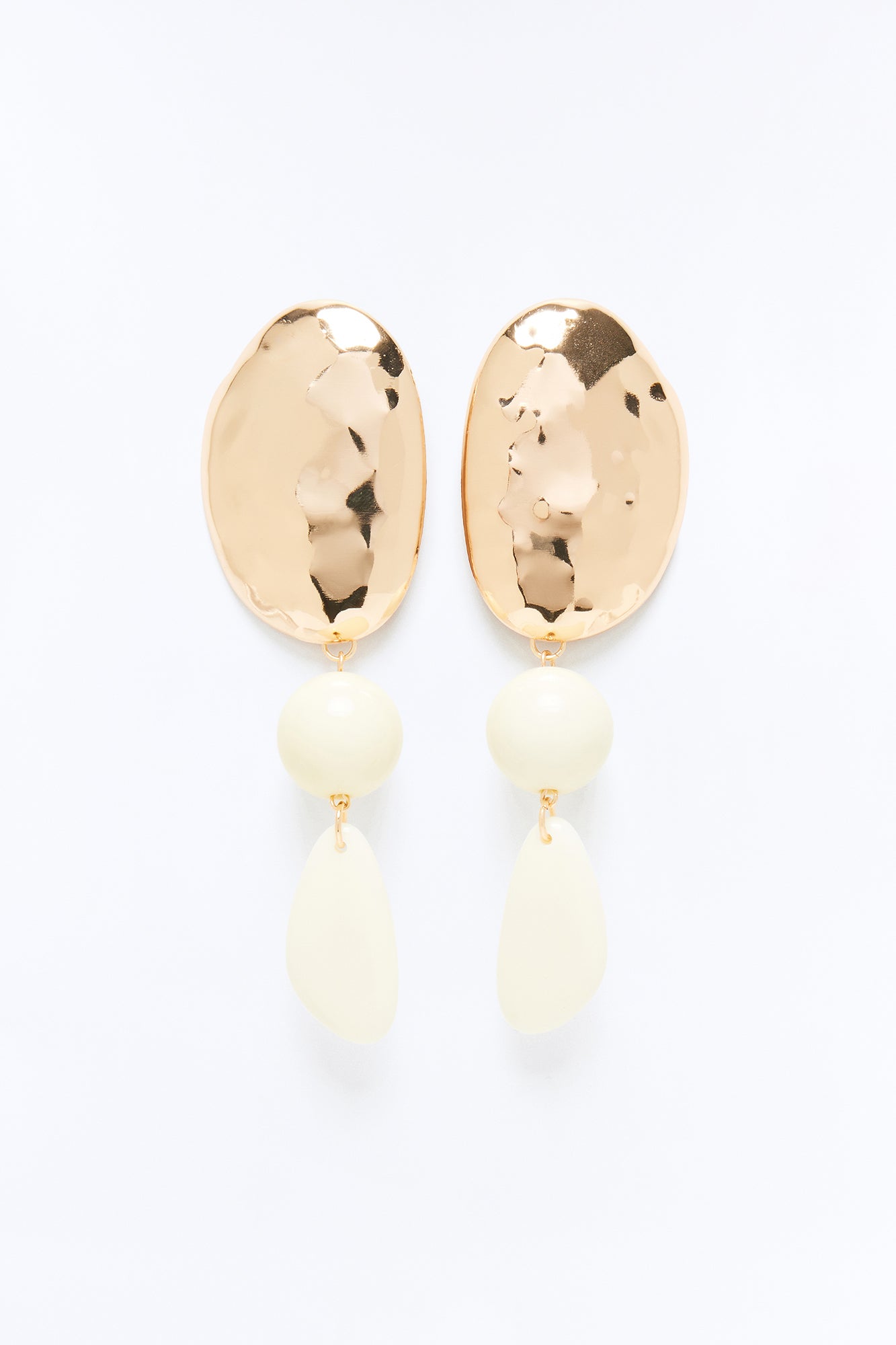 Know It Textured Drop Earrings - Gold