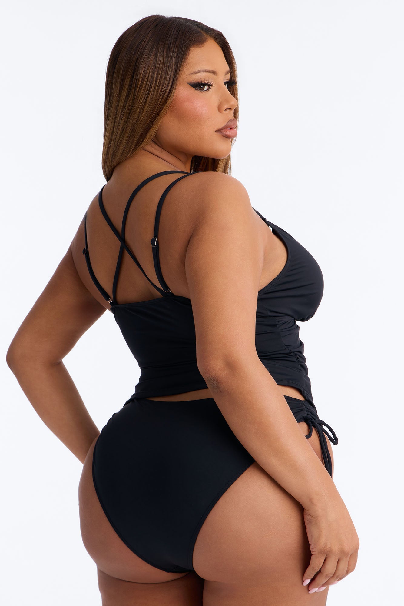 Under The Swift Breeze 2 Piece Tankini Set - Black
