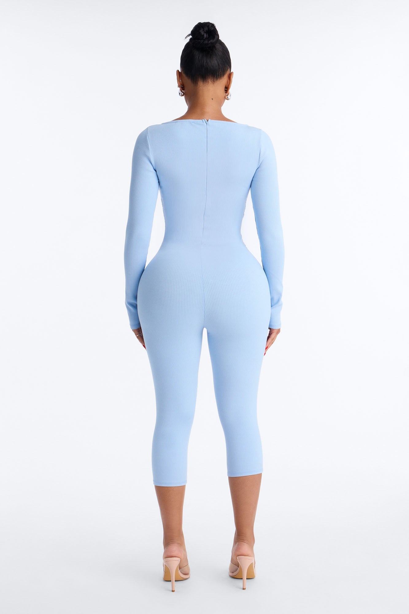 Scarlett Snatched Capri Jumpsuit - Light Blue