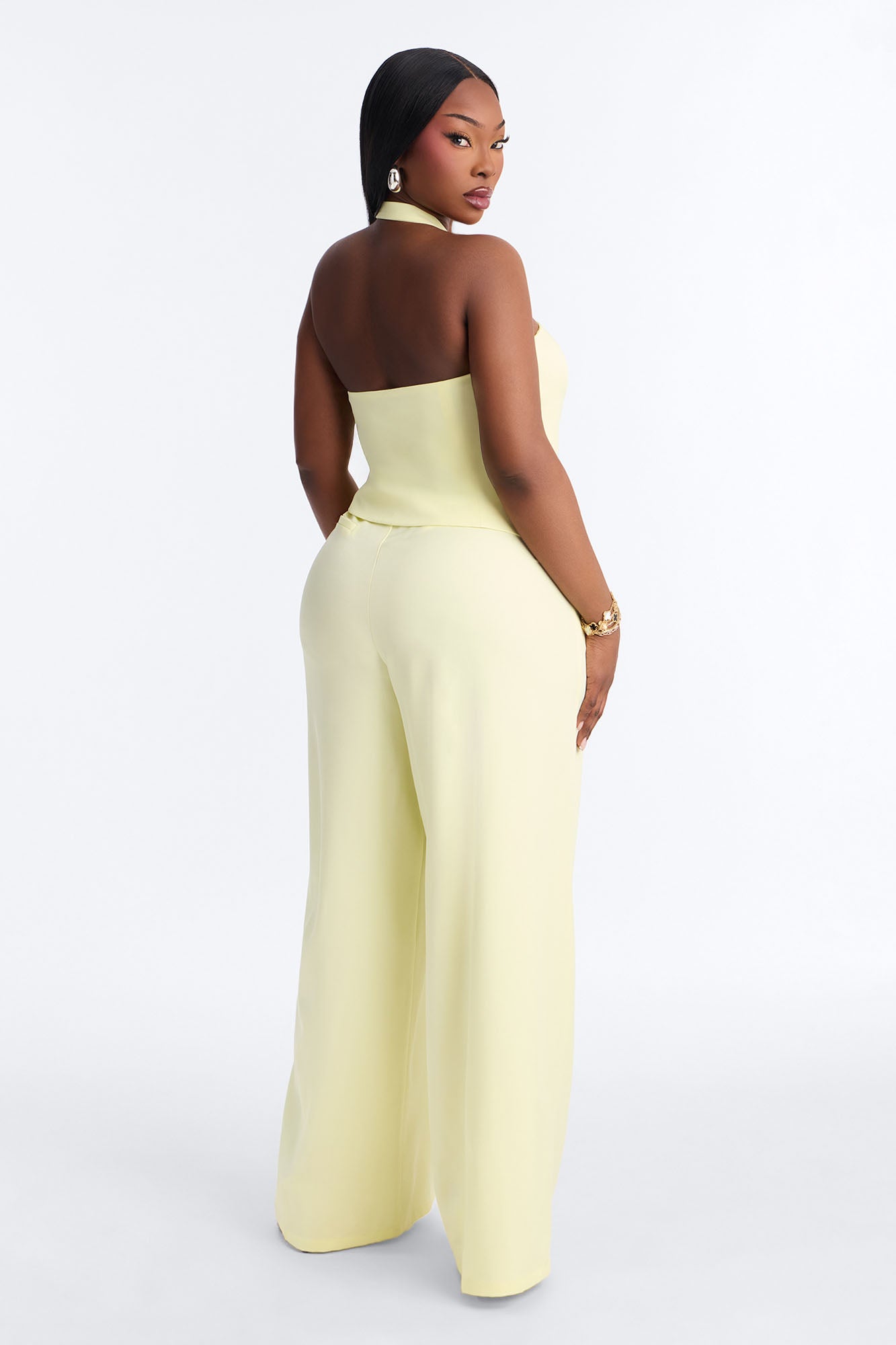 Keila Halter Pant Set - Butter Yellow