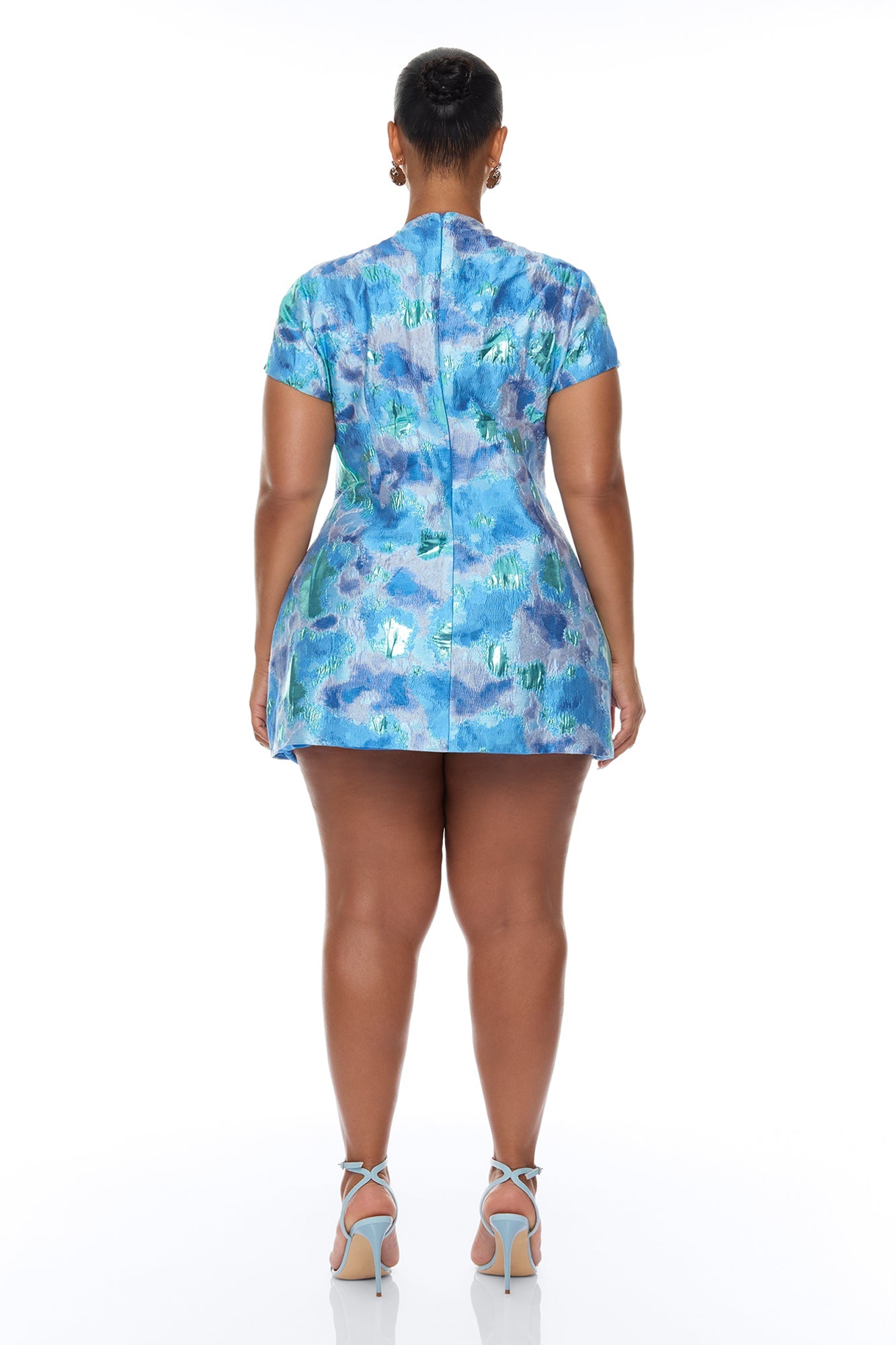 Juliette Jacquard Mini Dress - Blue/combo