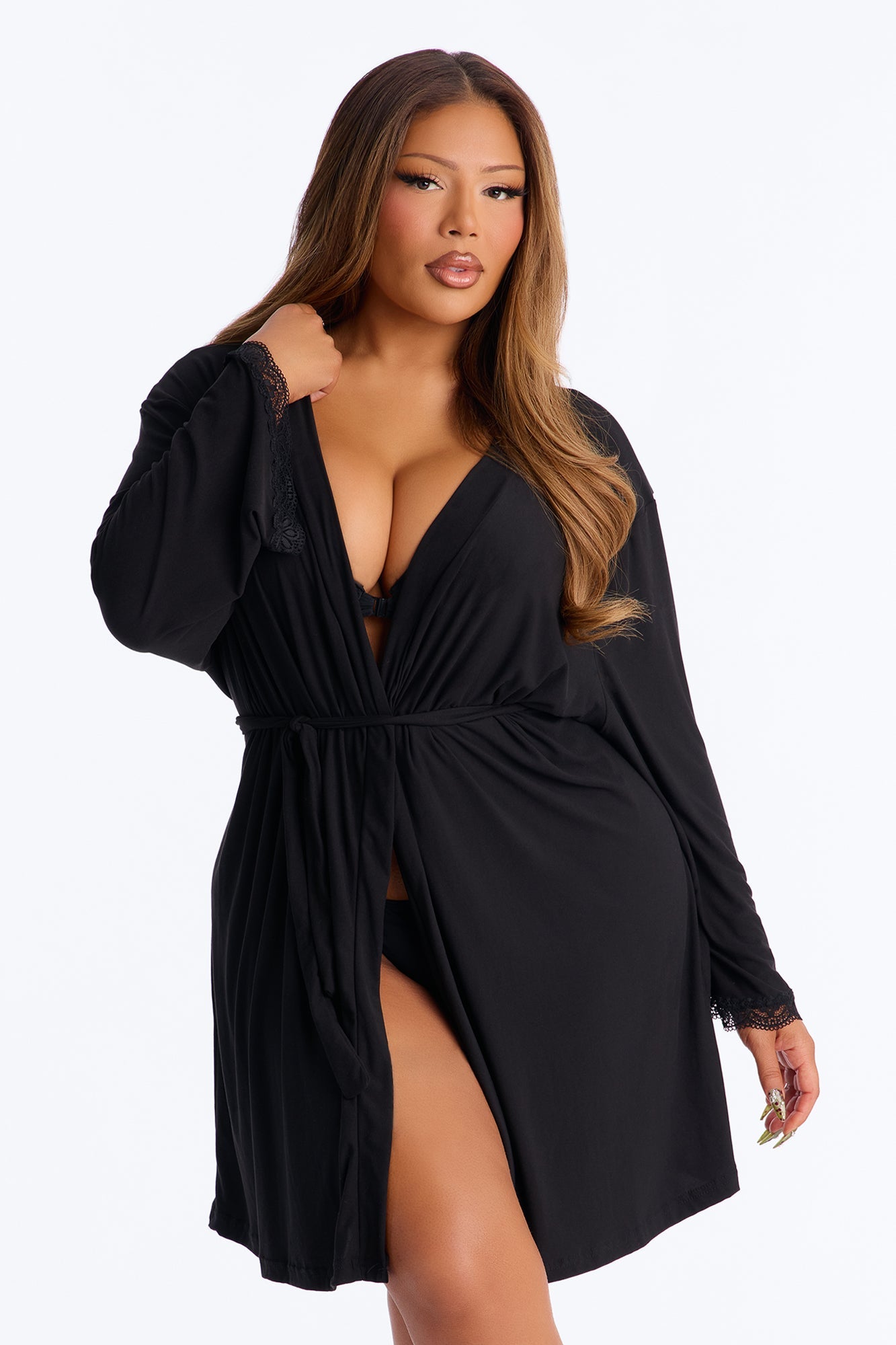 Squad Needs A Martini Robe - Black