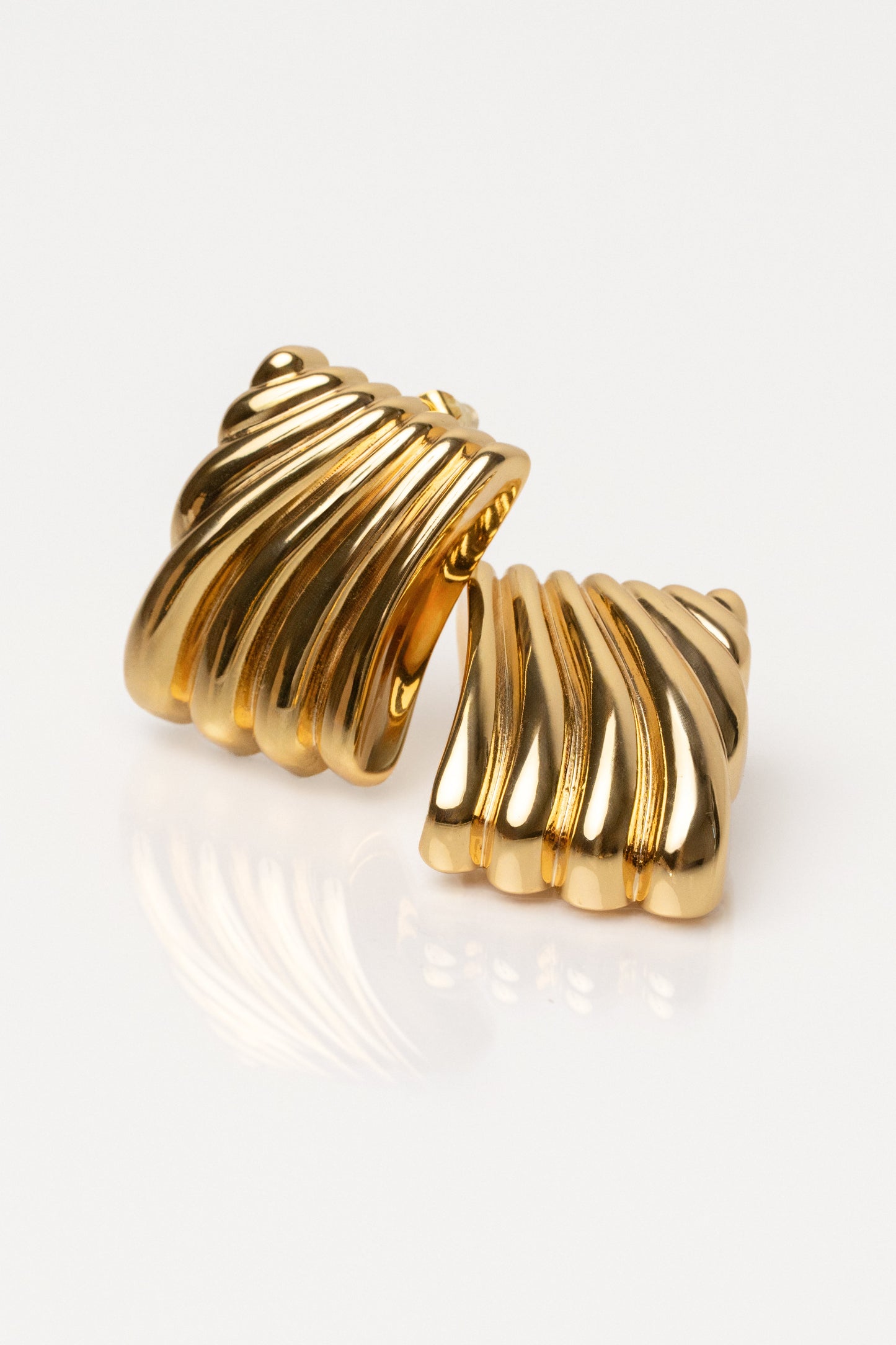 Gold Square Texture Earrings