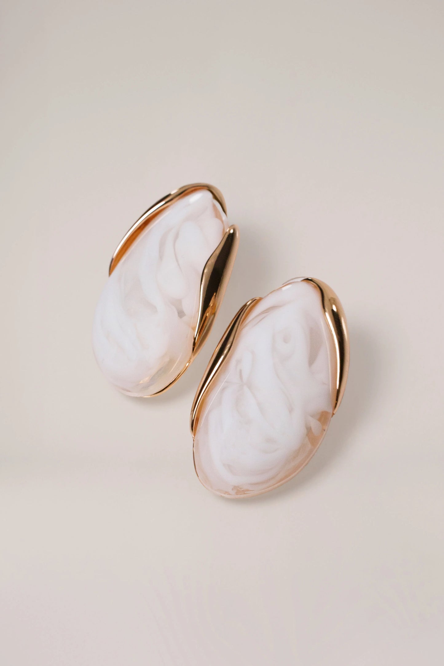 Gold Ethereal Marble Studs JLUXLABEL