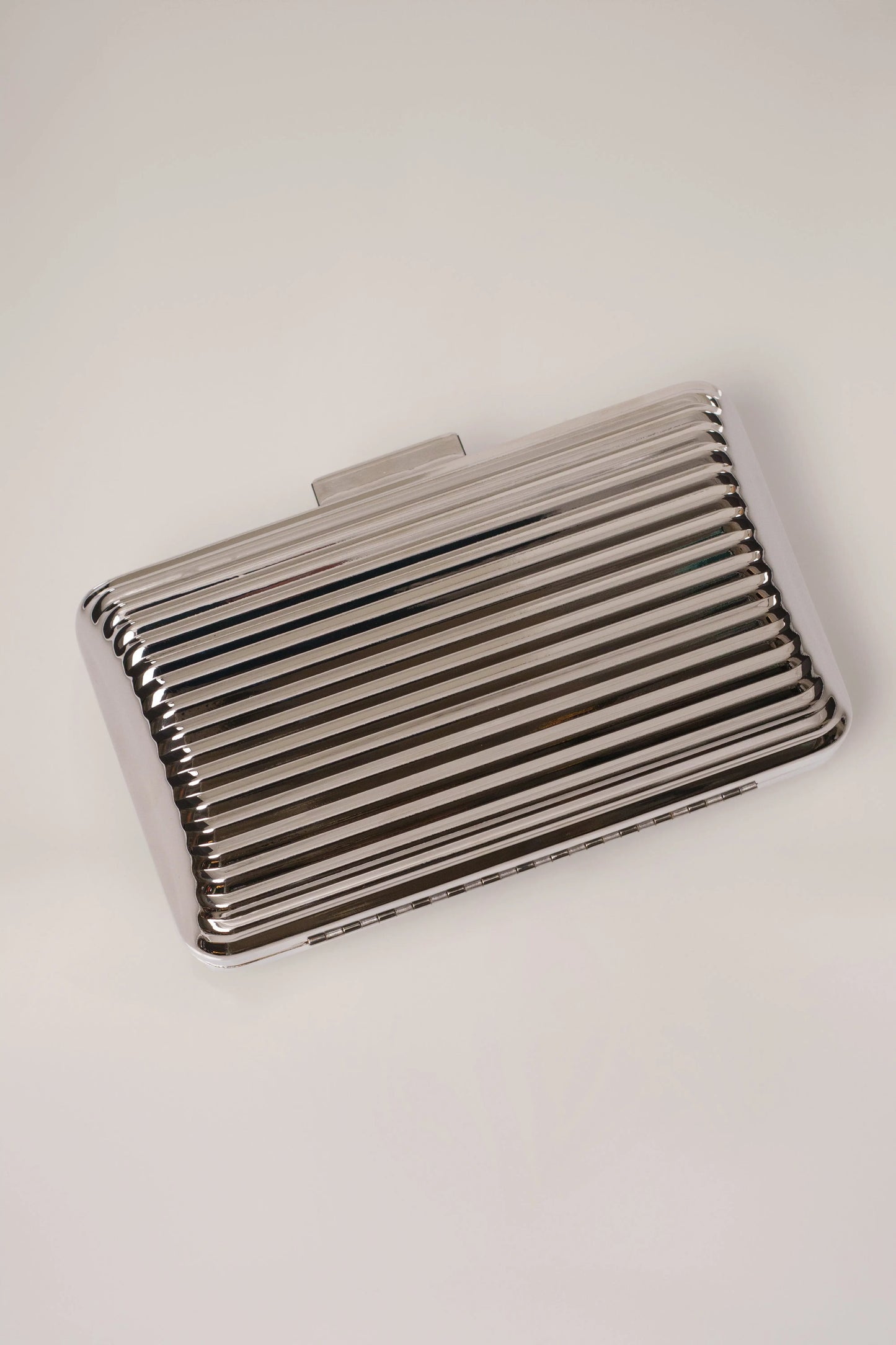 Silver Quinn Metallic Clutch JLUXLABEL
