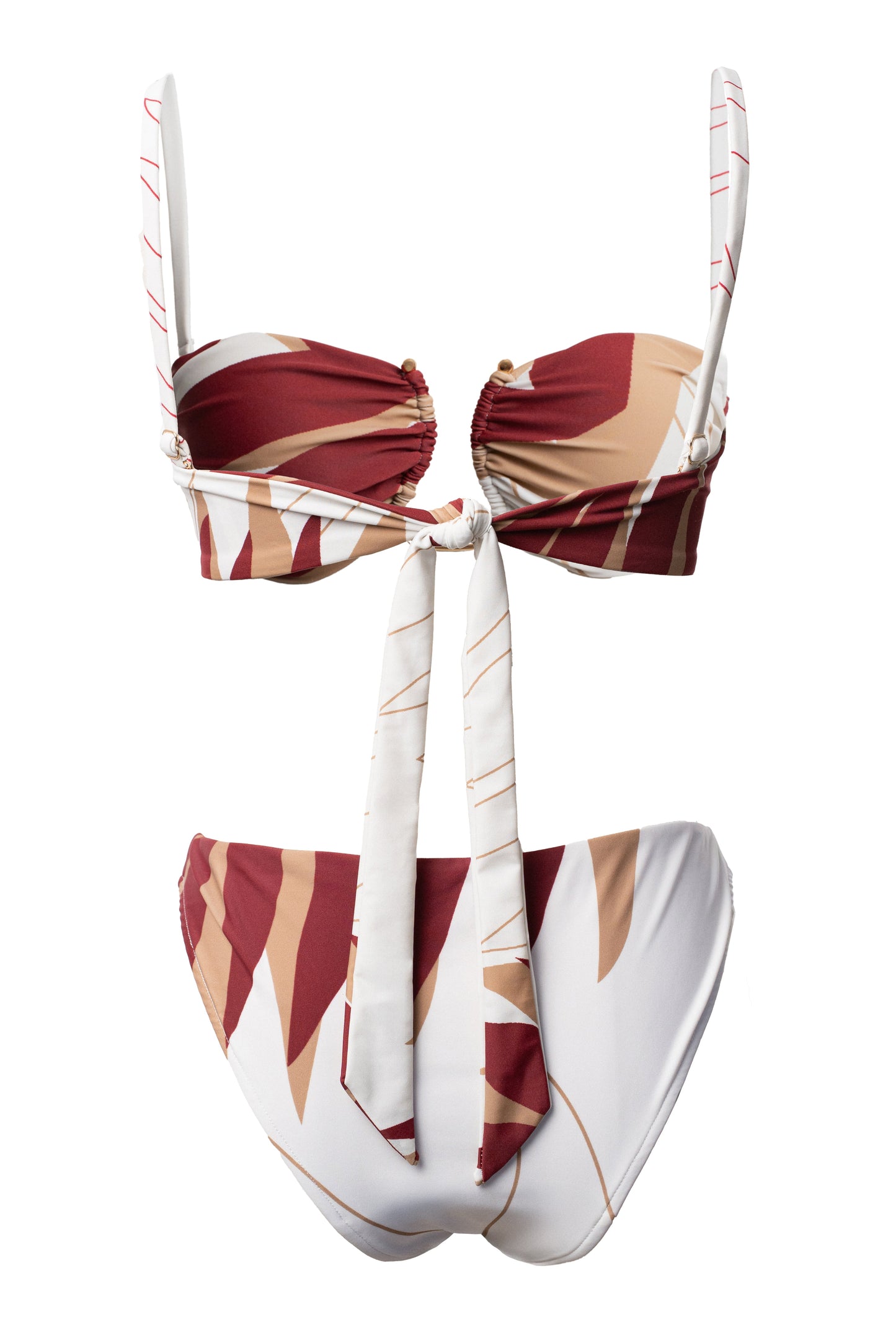 Ivory Palm Print Tropical Tide Bikini Set