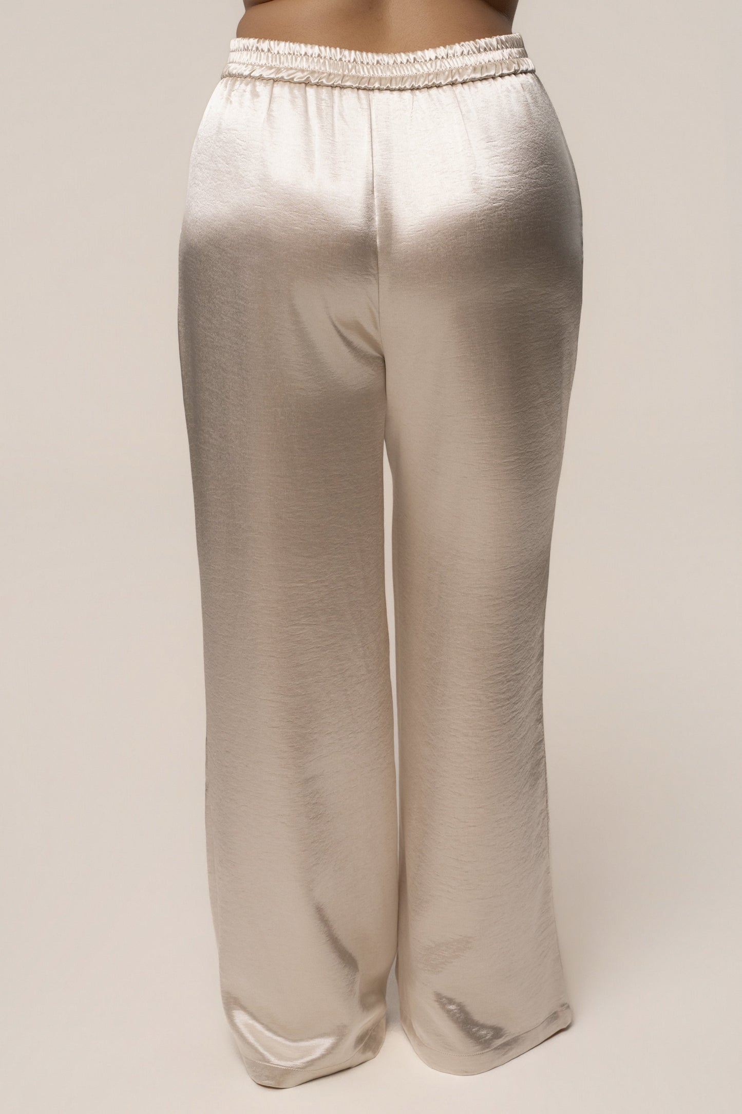 Ivory Thea Satin Pants JLUXLABEL