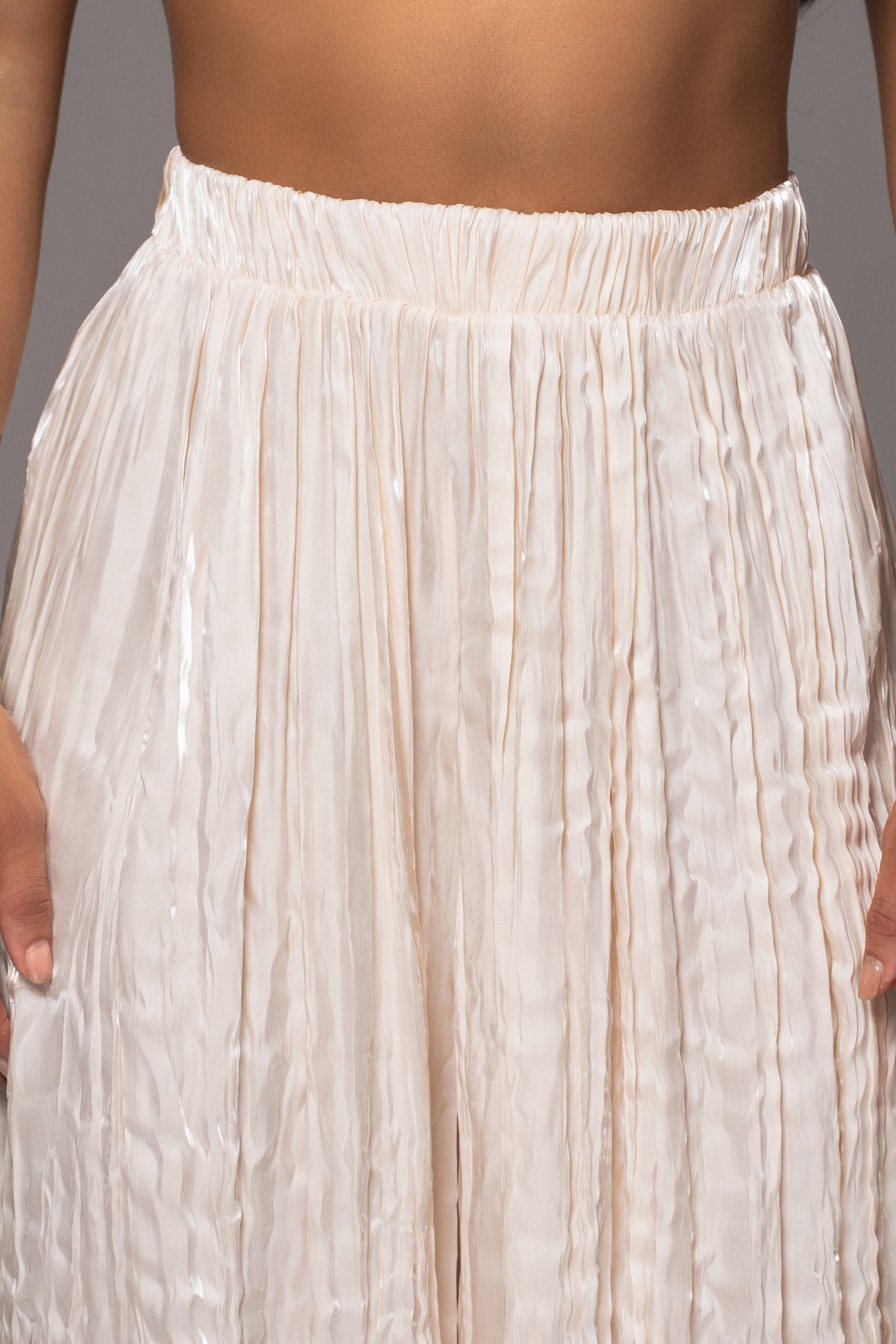 Cream Let's Get Away Satin Pant Set