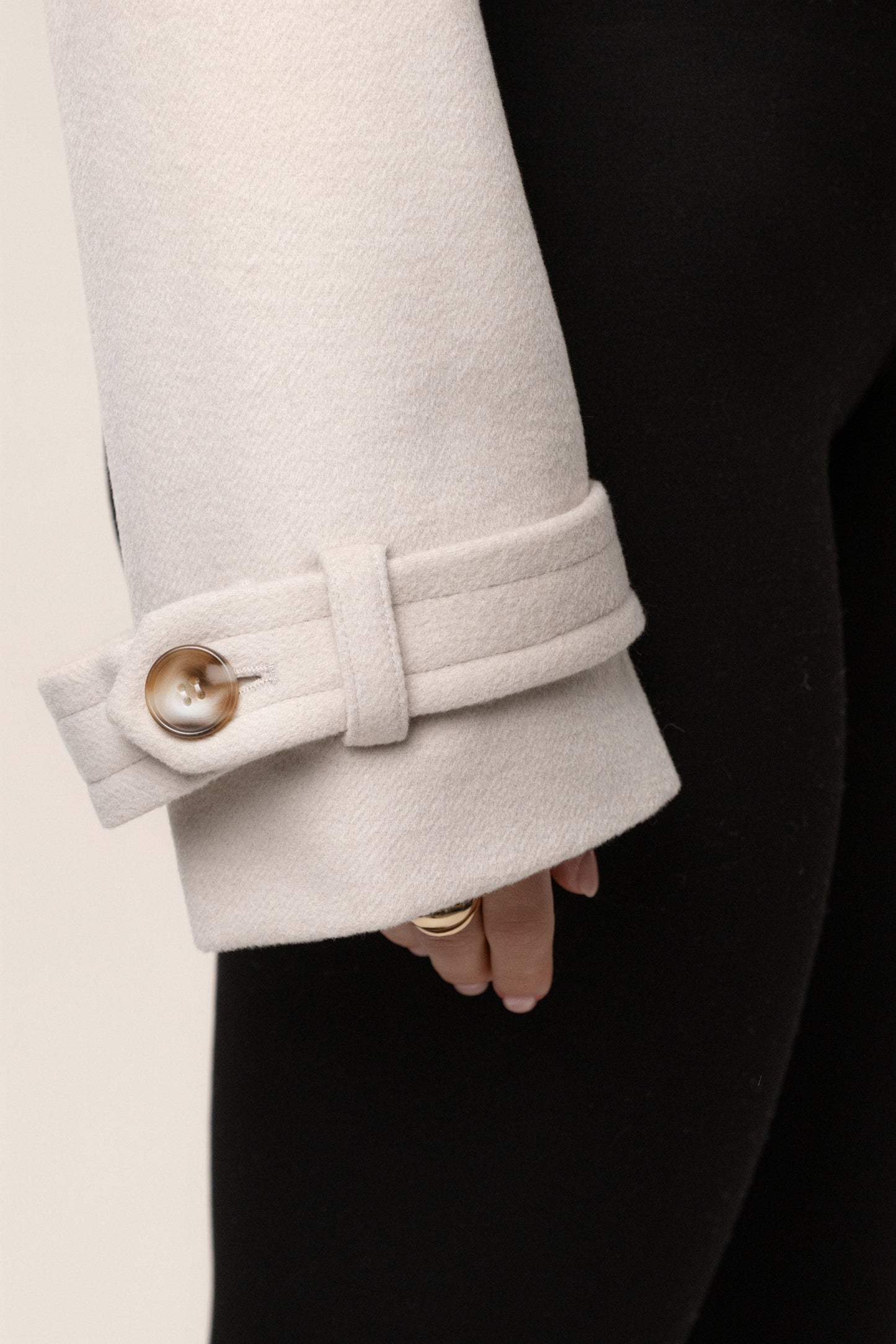 Beige Sharp Presence Crop Jacket JLUXLABEL