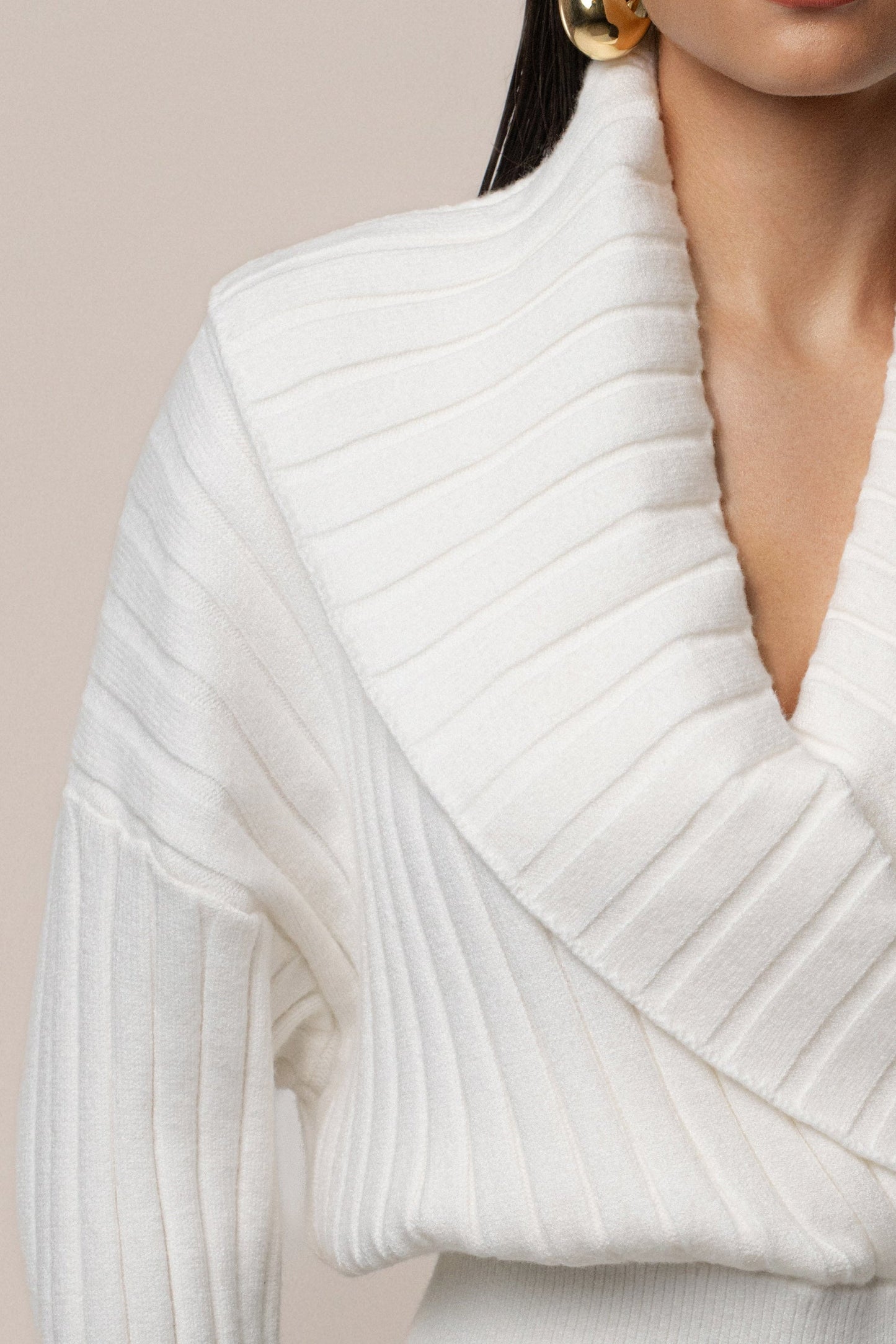 Ivory Ease Forward Knit Top JLUXLABEL