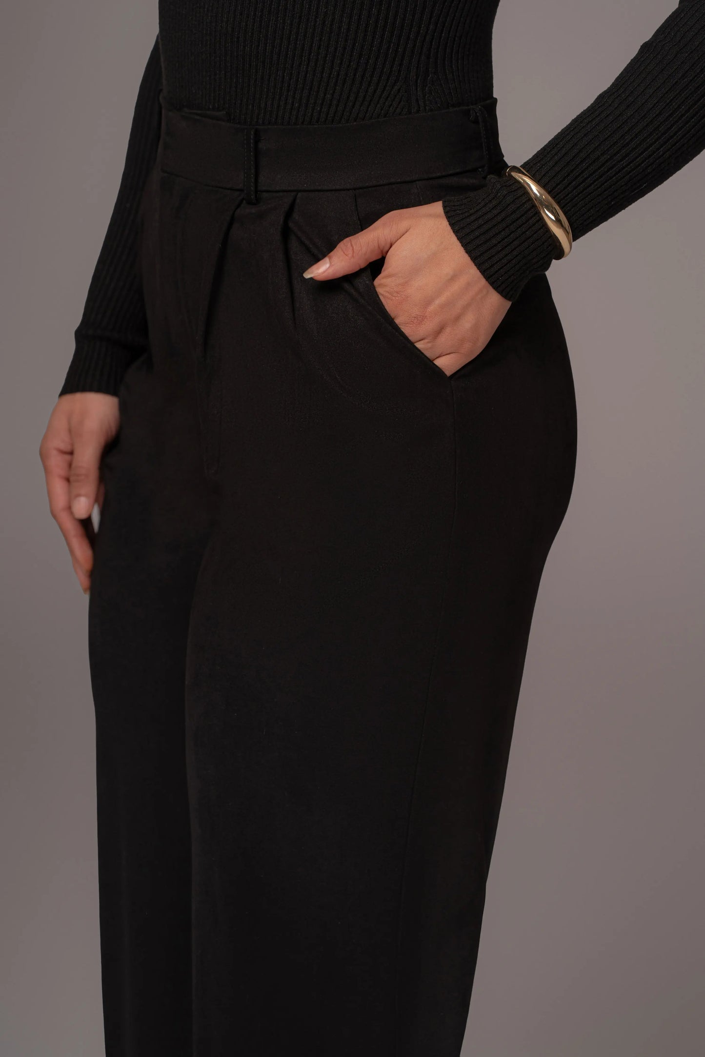 Black Classic High Rise Trousers JLUXLABEL