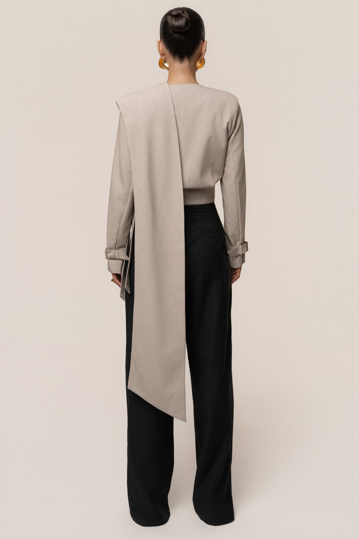 Stone Aligned Scarf Top JLUXLABEL