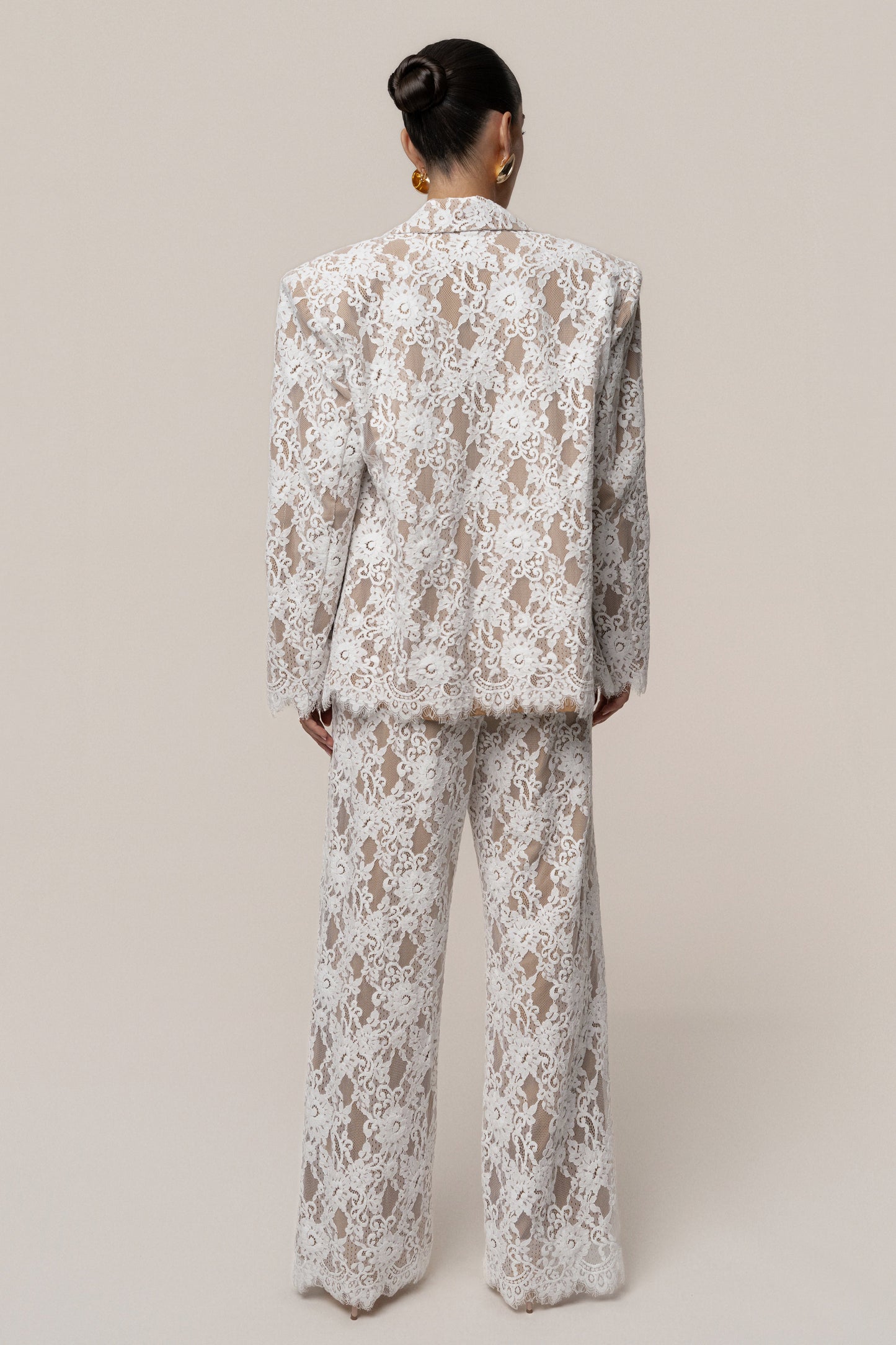 PRE-ORDER White Forever Crush Lace Pant JLUXLABEL