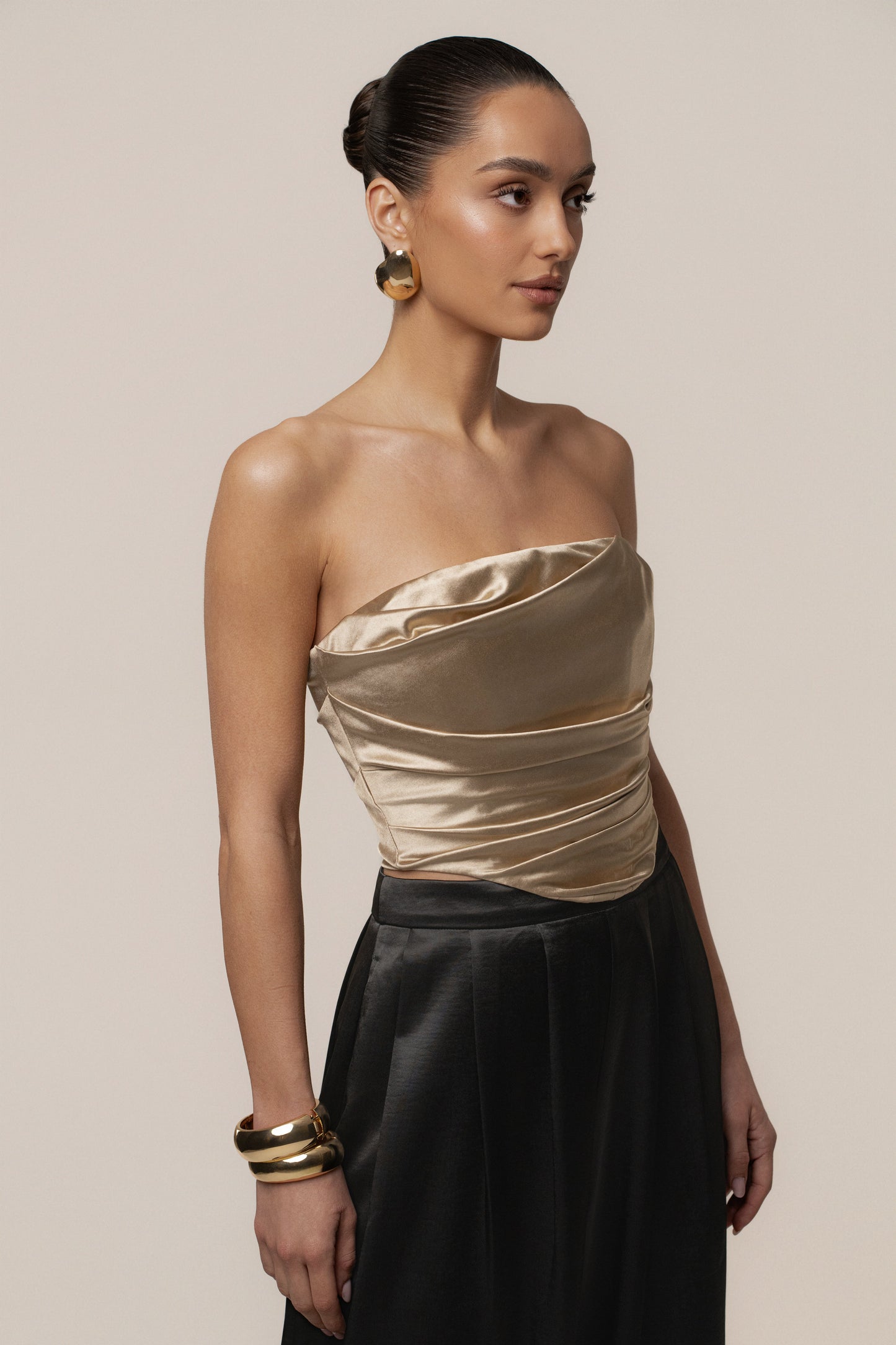 Gold Sparkling Hour Satin Corset JLUXLABEL