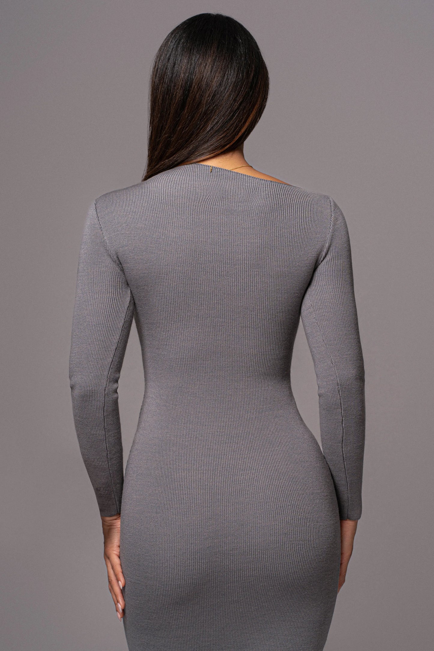 Grey Meant To Be Knit Maxi Dress JLUXLABEL