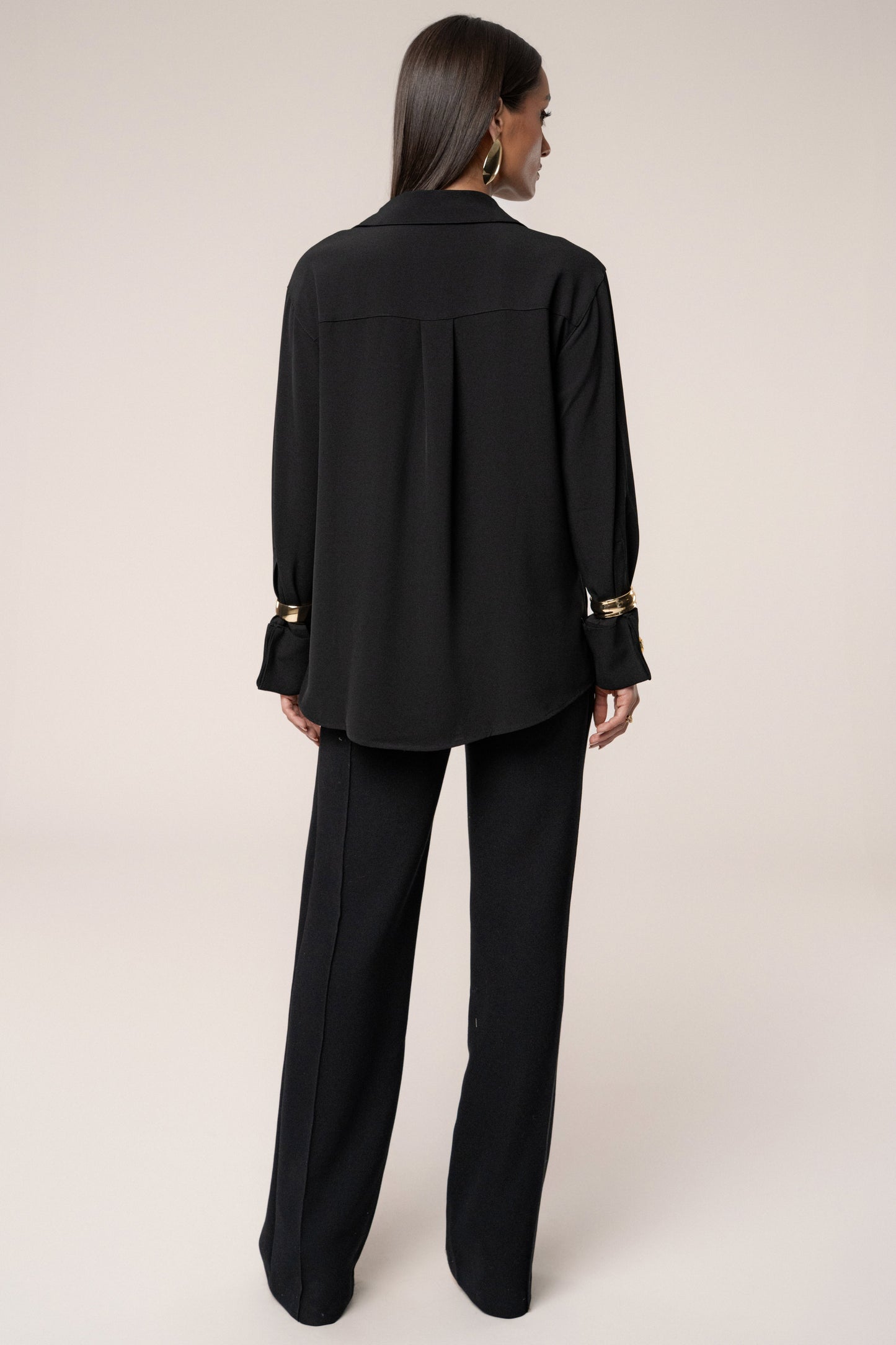 Black Stella Button Up Shirt