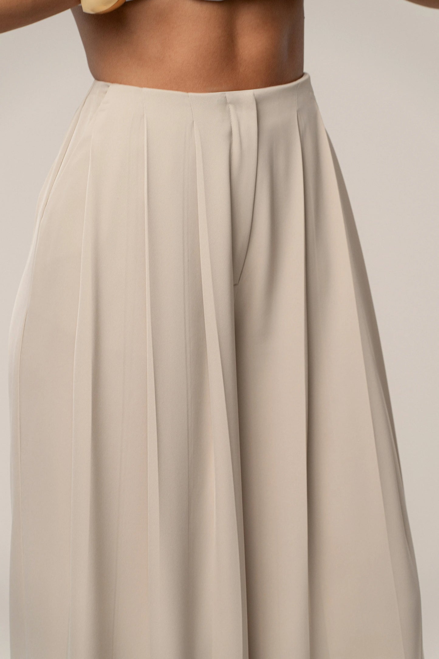 Beige Summer Ease Wide Leg Pants JLUXLABEL