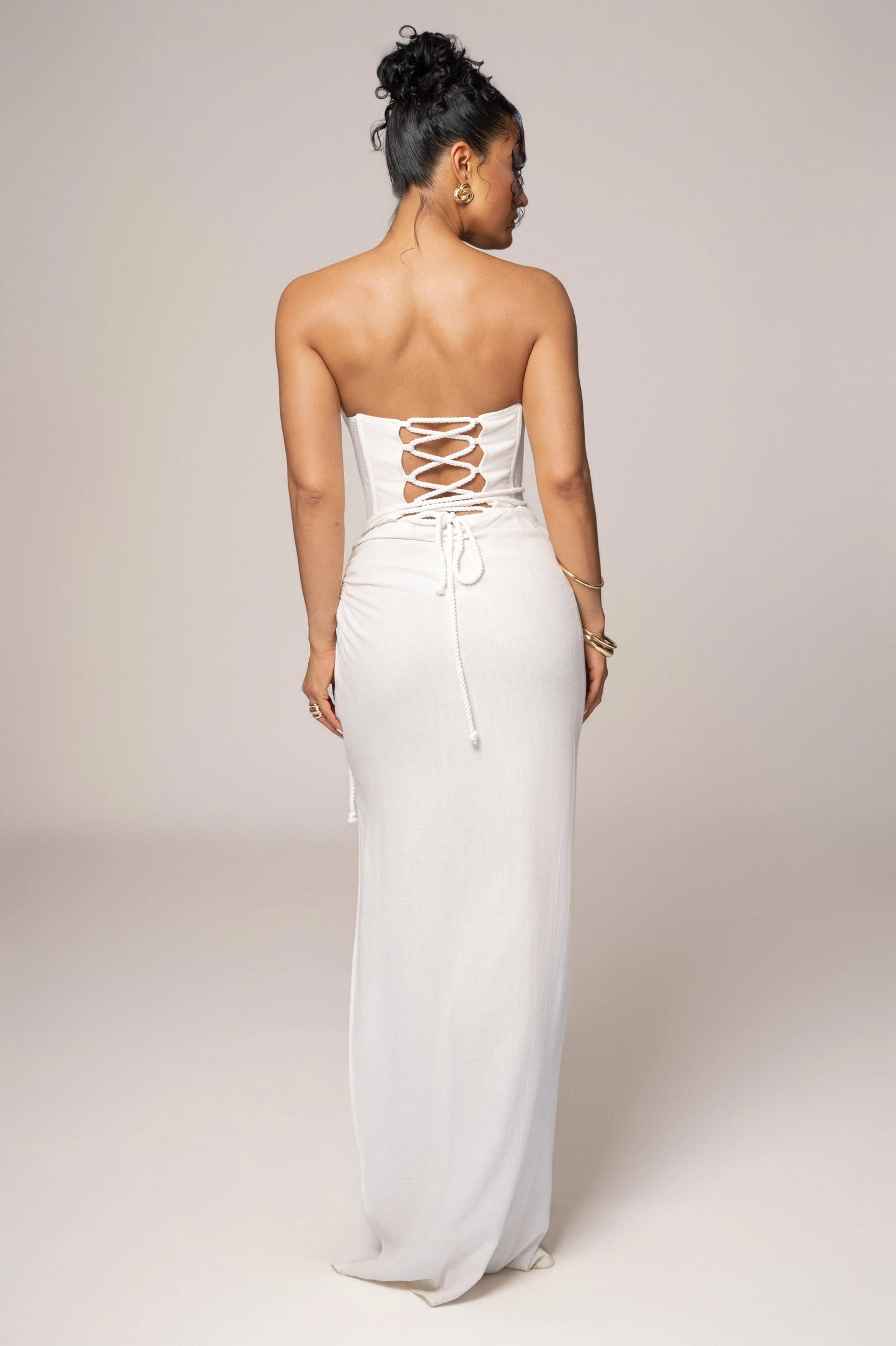 Ivory Destination Linen Skirt Set JLUXLABEL