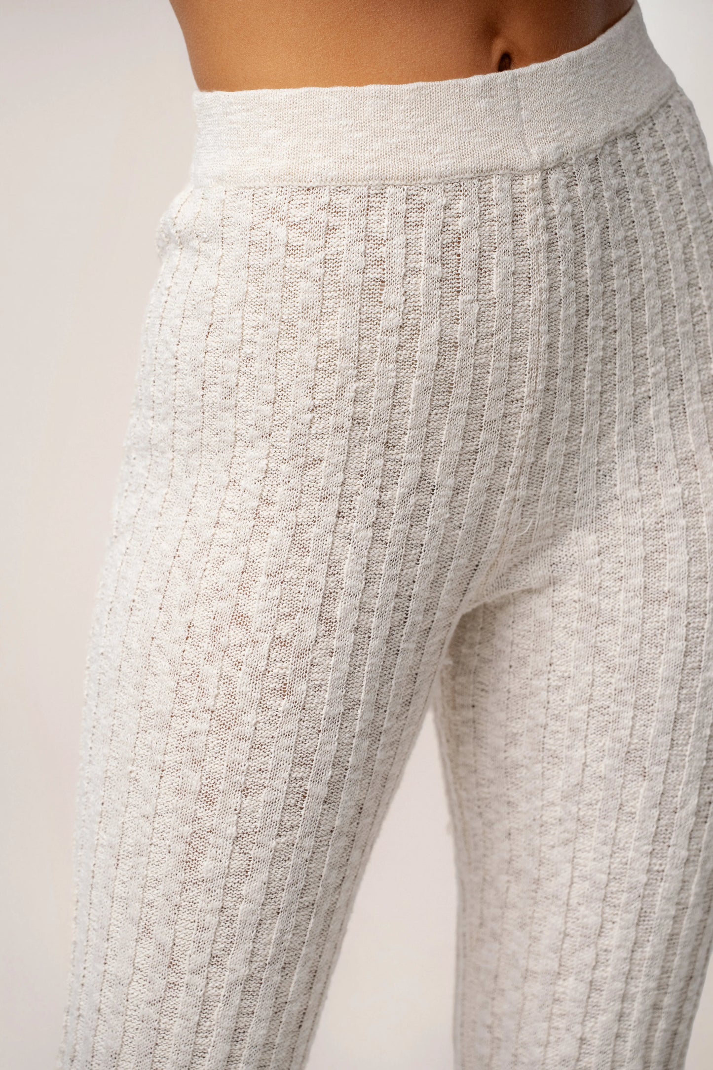 Ivory Lanah Knit Flare Pants JLUXLABEL