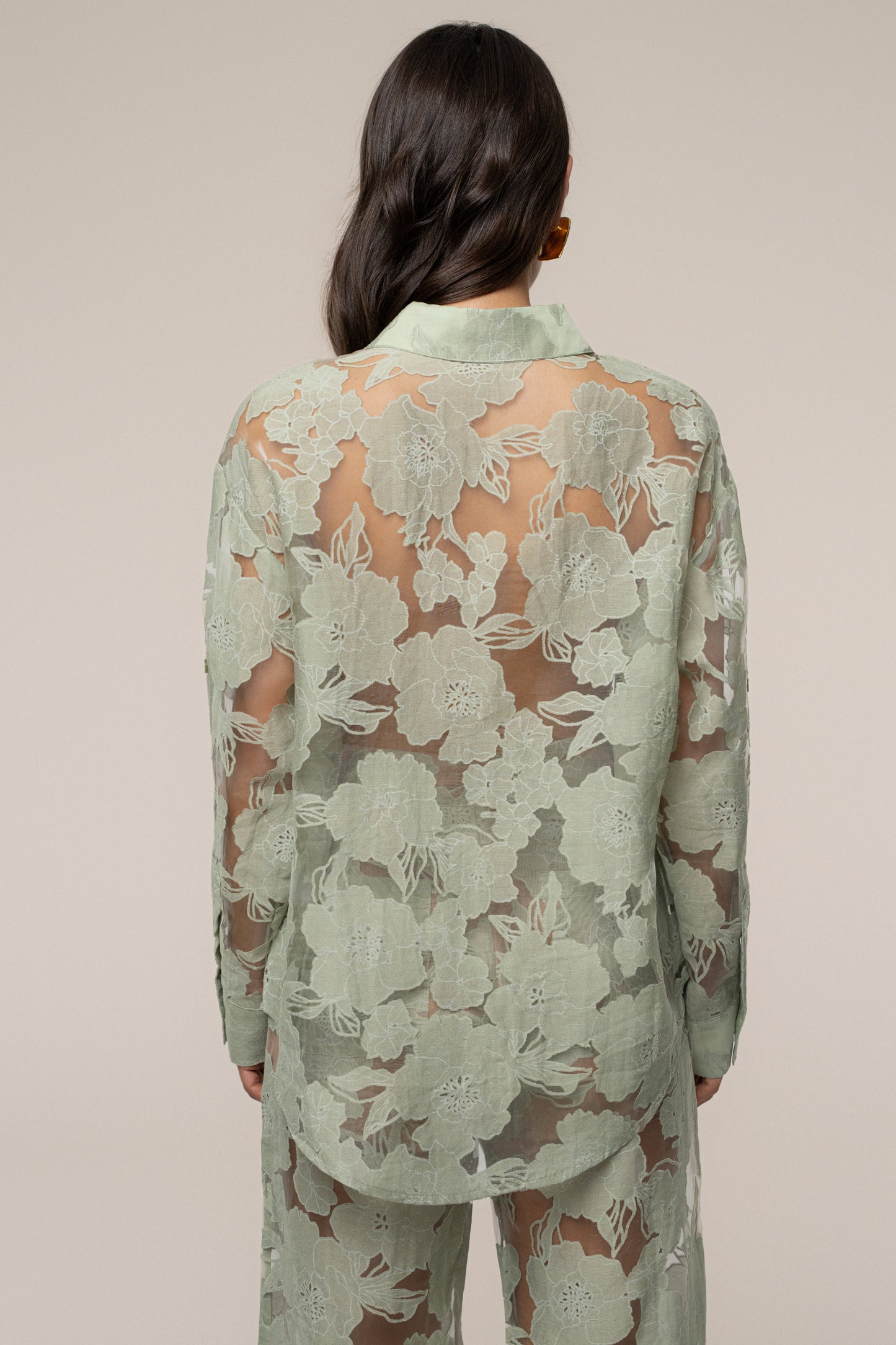 PRE-ORDER Sage Organza Floral Blouse JLUXLABEL