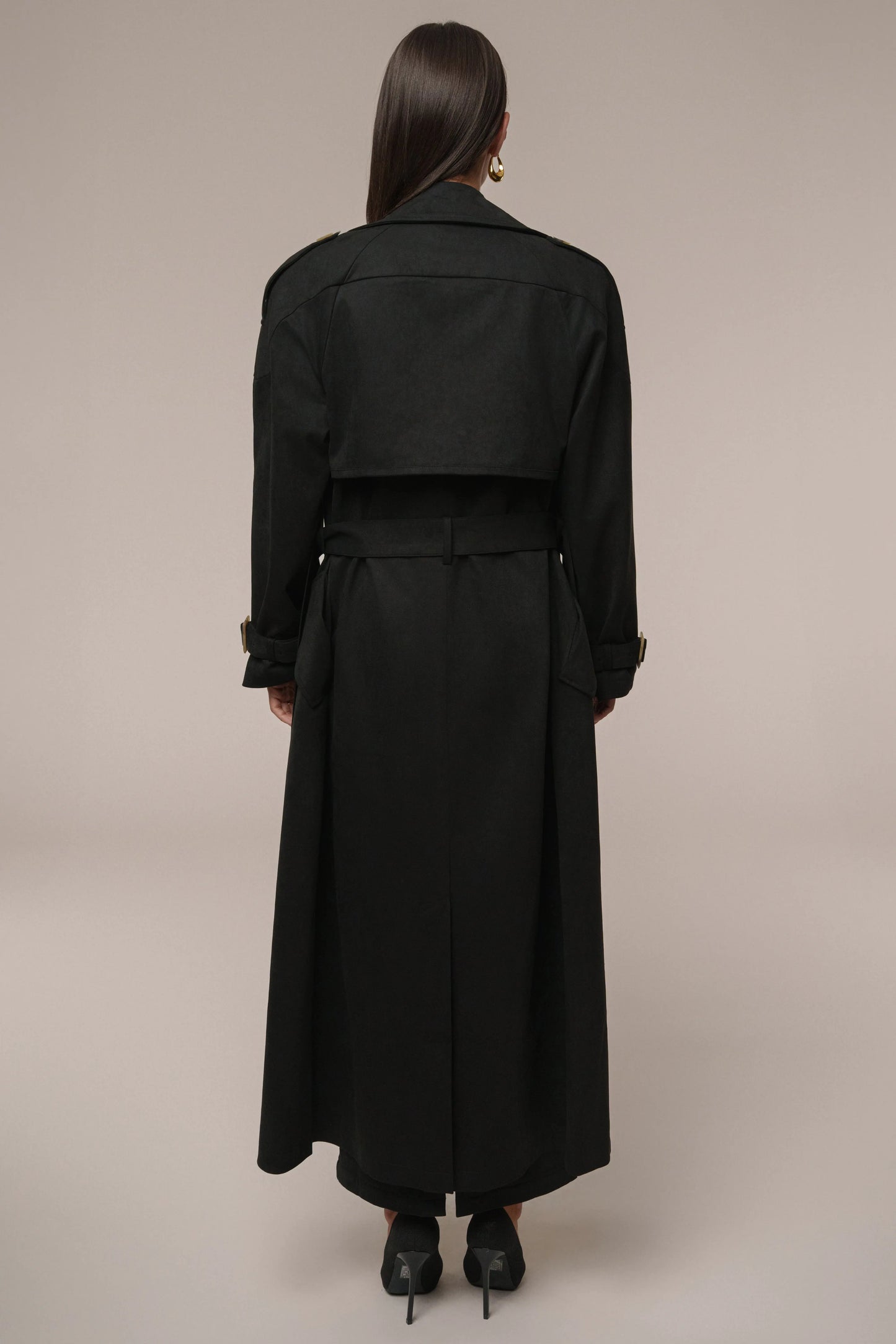 Black Elite Suede Coat JLUXLABEL
