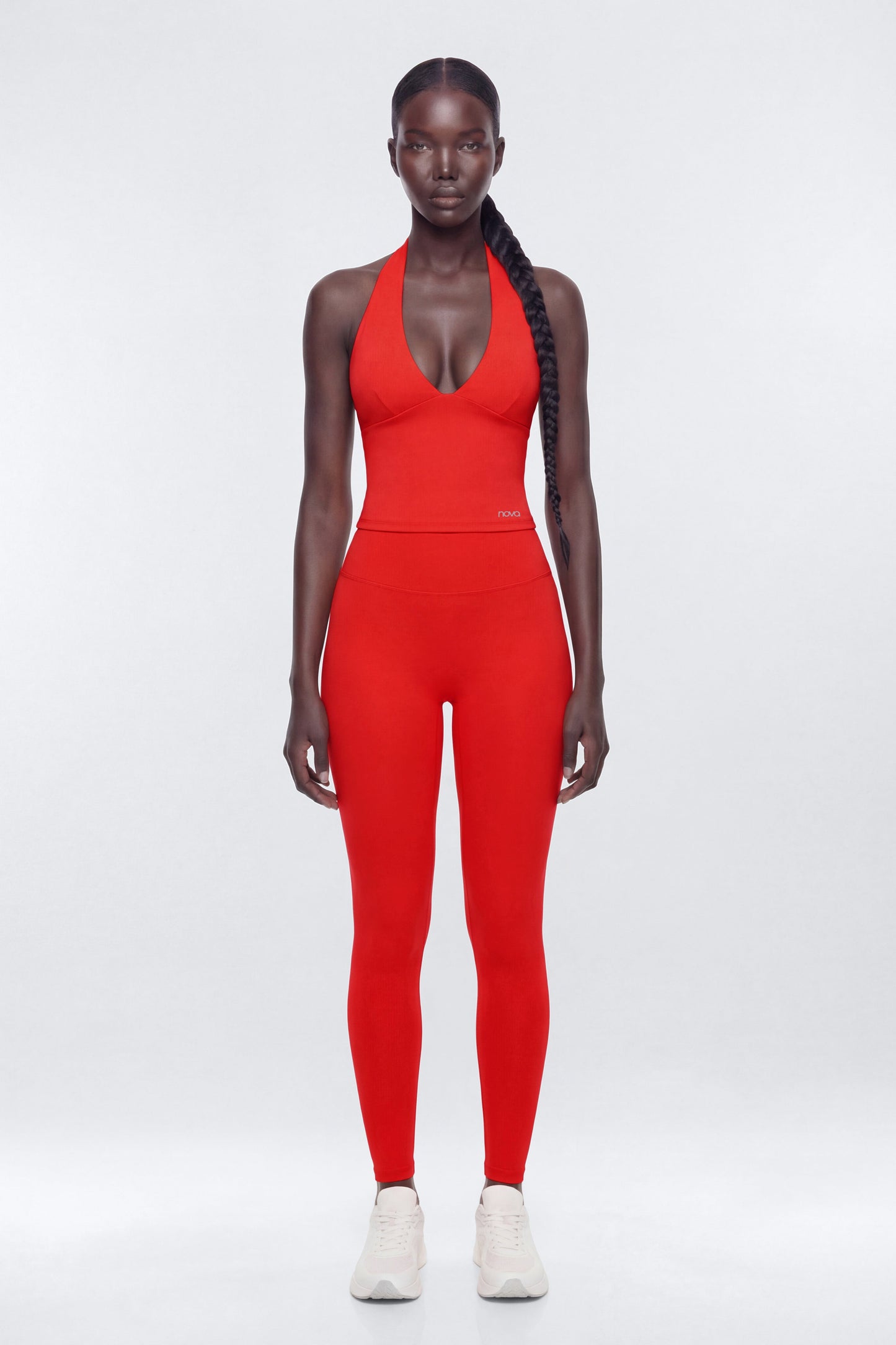 ProStretch™ V Neck Sports Halter Top - Red