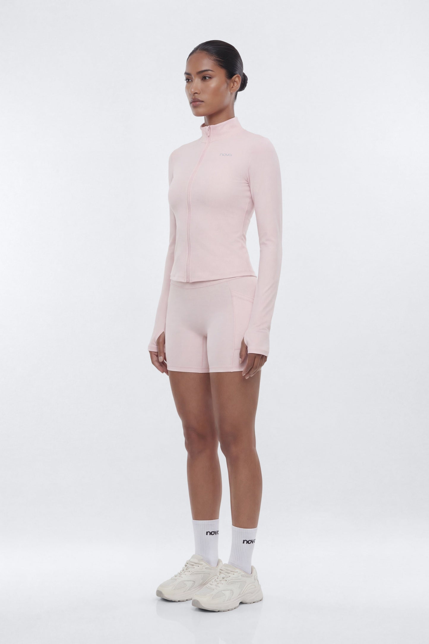 CloudForm™ High Waist 5″ Side Pocket Biker Short - Pink