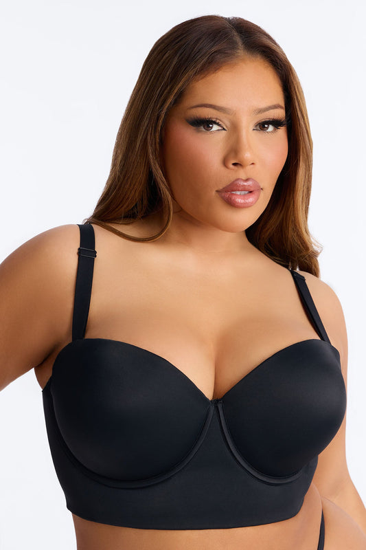 Classic Curve Underwire Lightly Padded Longline Bra - Black