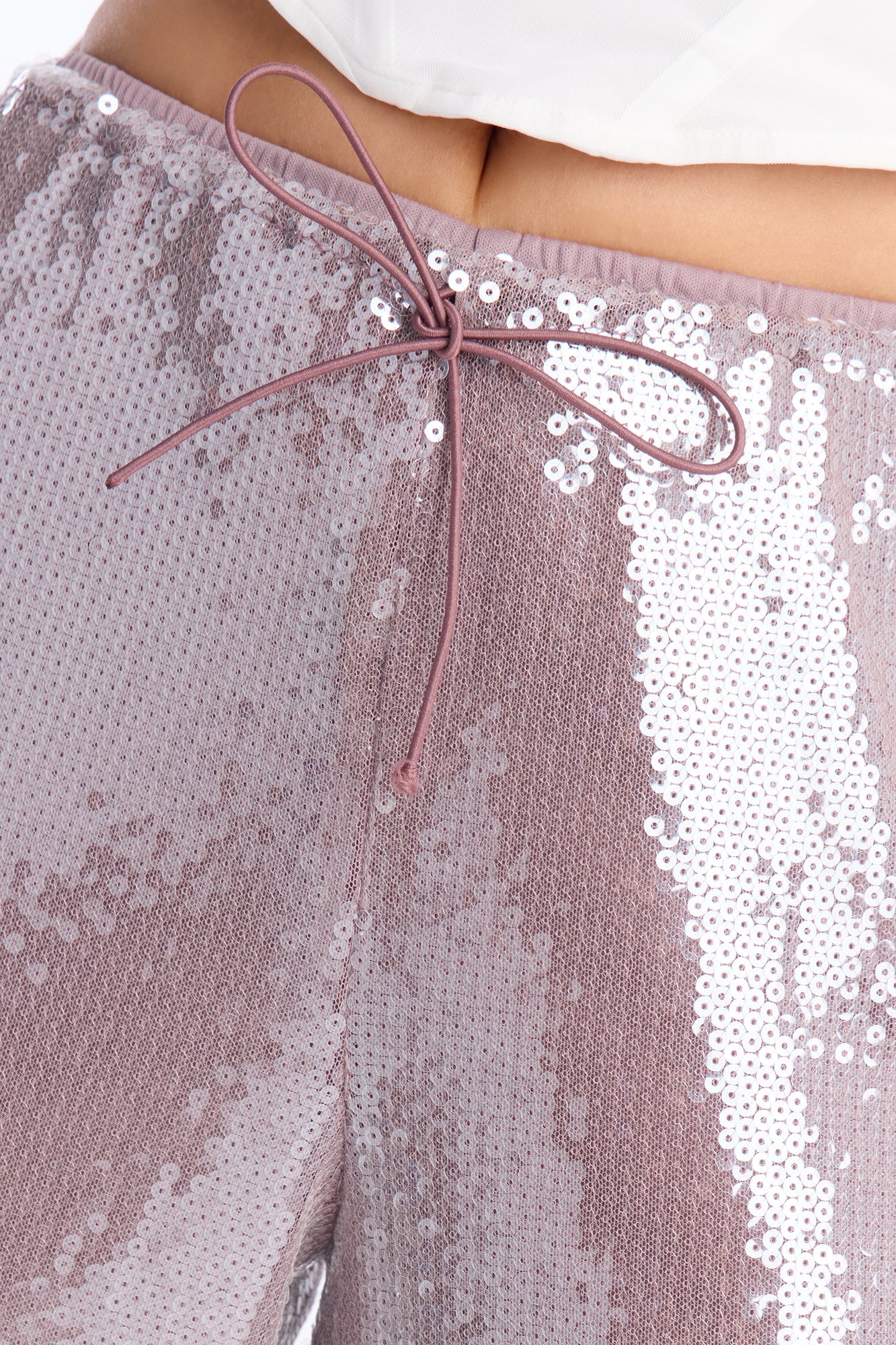 Glow Time Sequin Embellished Pants - Orchid