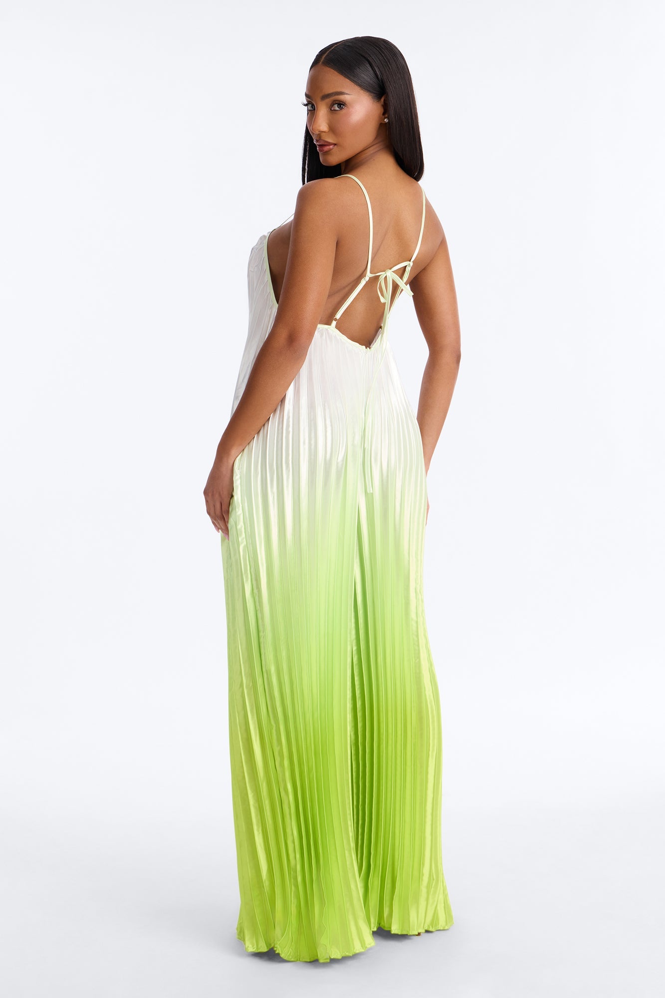 Paige Satin Ombre Wide Leg Jumpsuit - Green