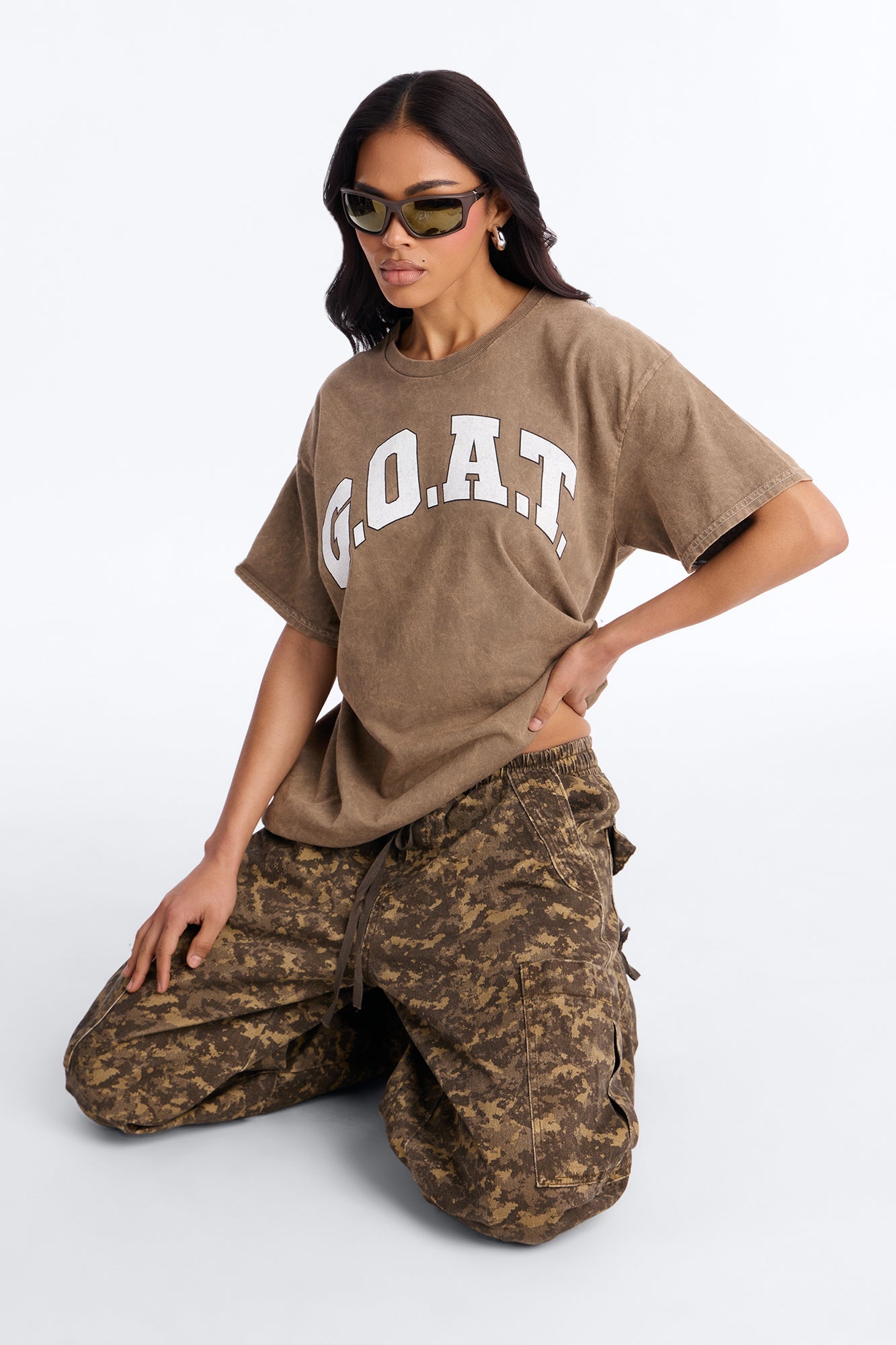 GOAT Washed Tee - Brown