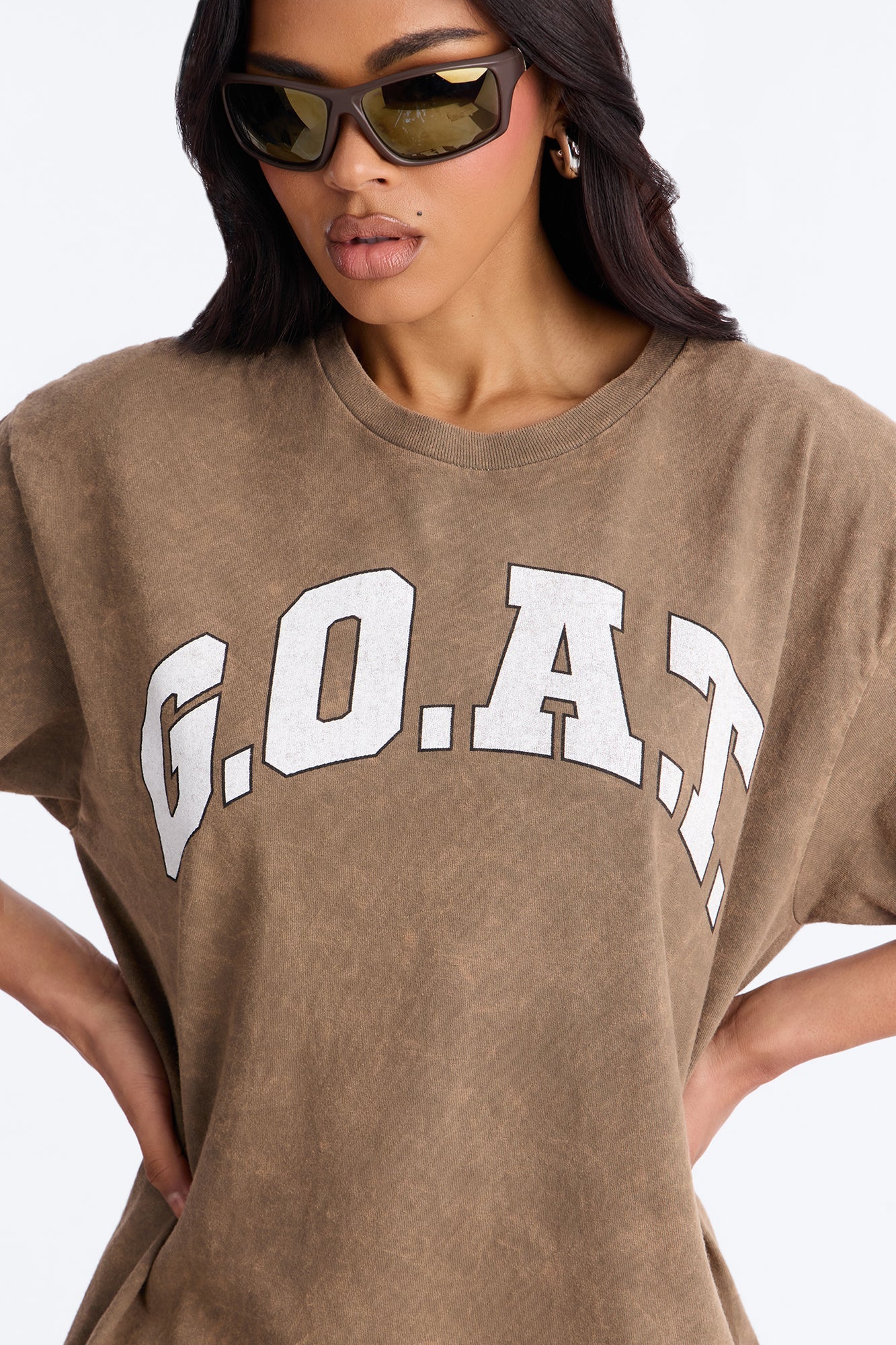 GOAT Washed Tee - Brown
