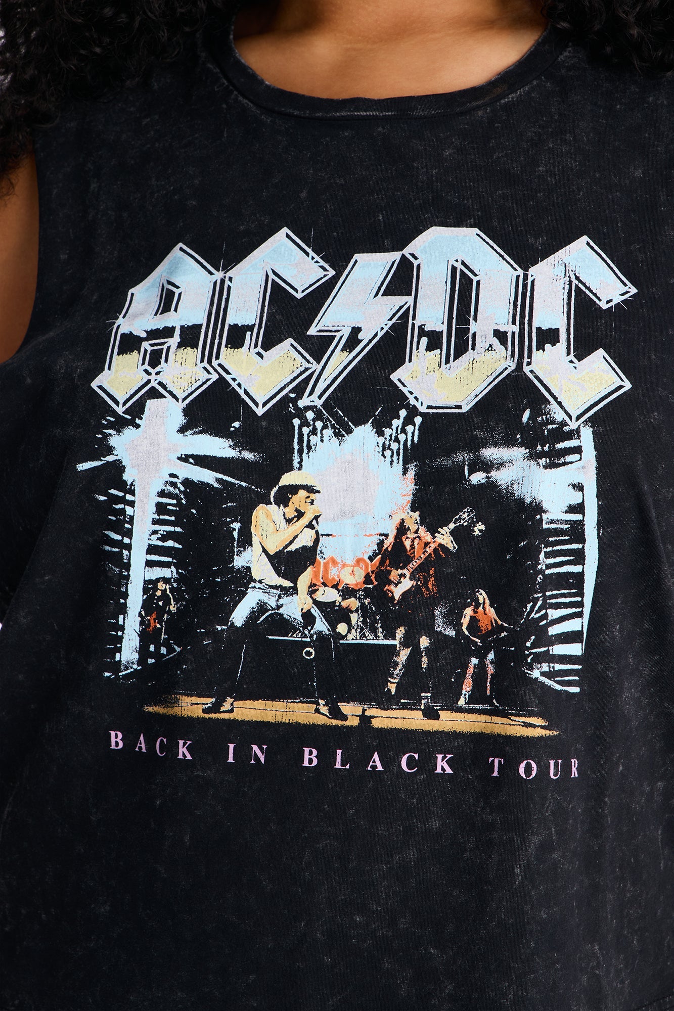 ACDC Washed Side Chain Tank - Black Wash