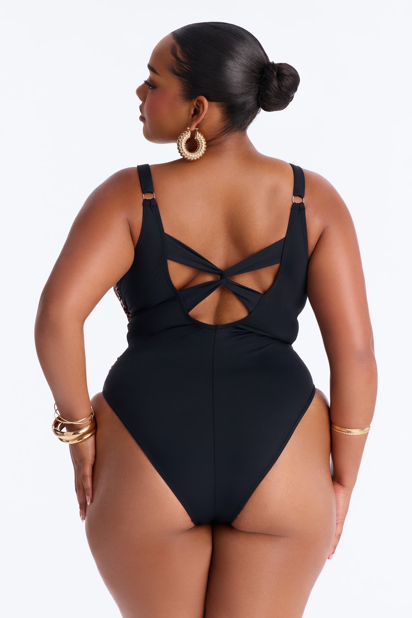 Unstoppable Wild Catch Mesh Cutout 1 Piece Swimsuit - Leopard