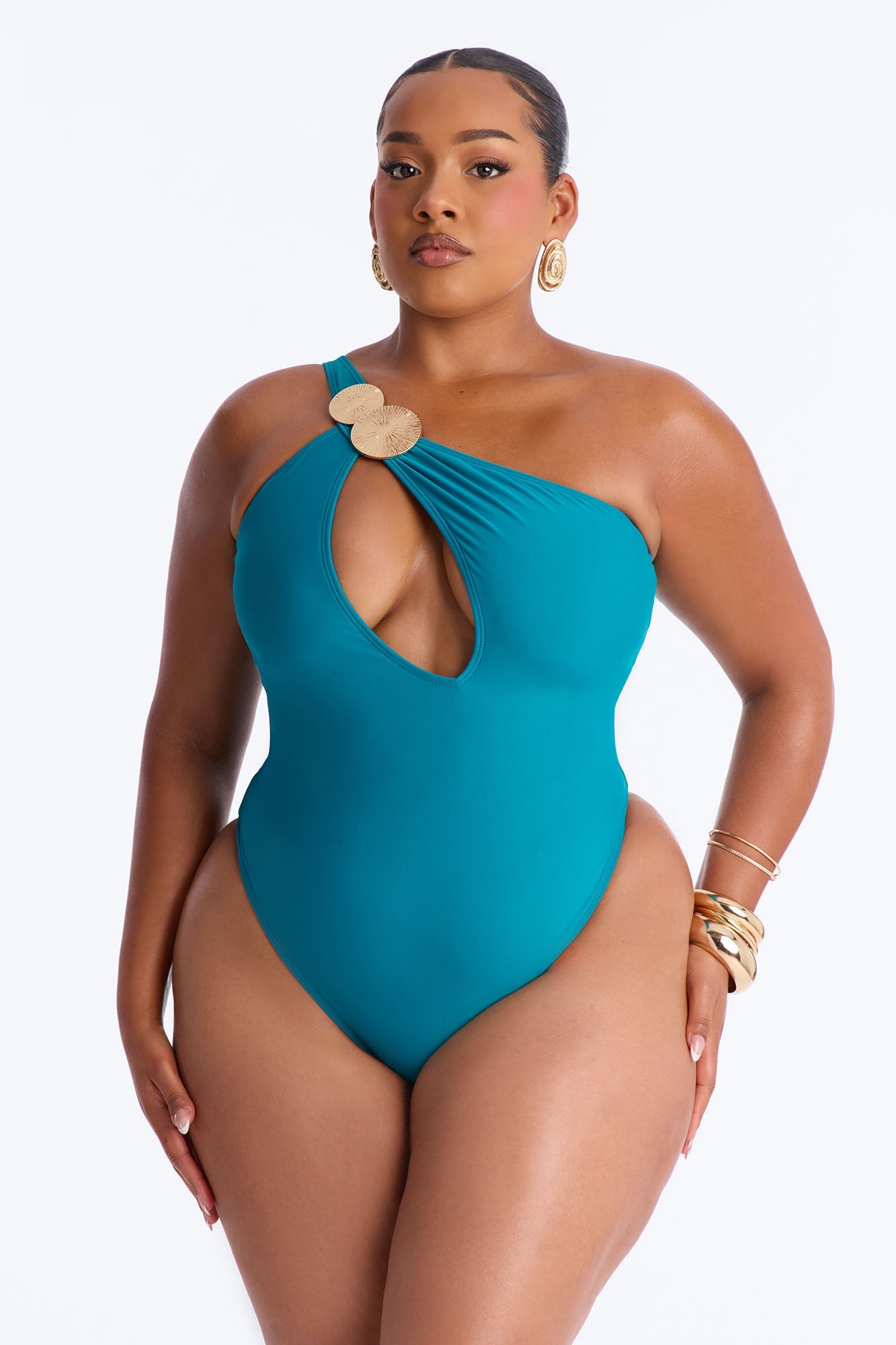 Perfect Waves Hardware Cutout 1 Piece Swimsuit - Teal