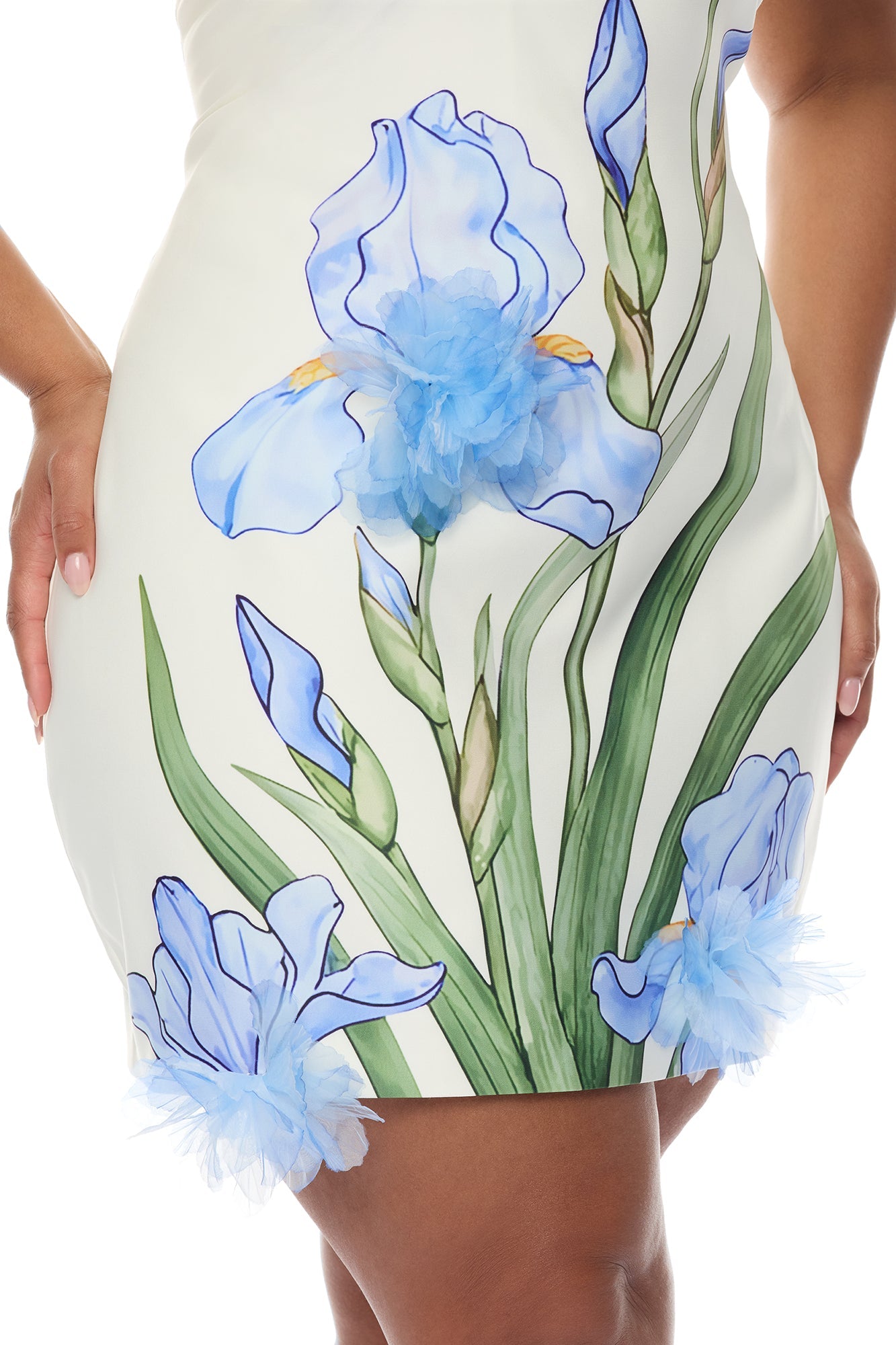 Floral Fantasy 3D Floral Mini Dress - Blue/combo