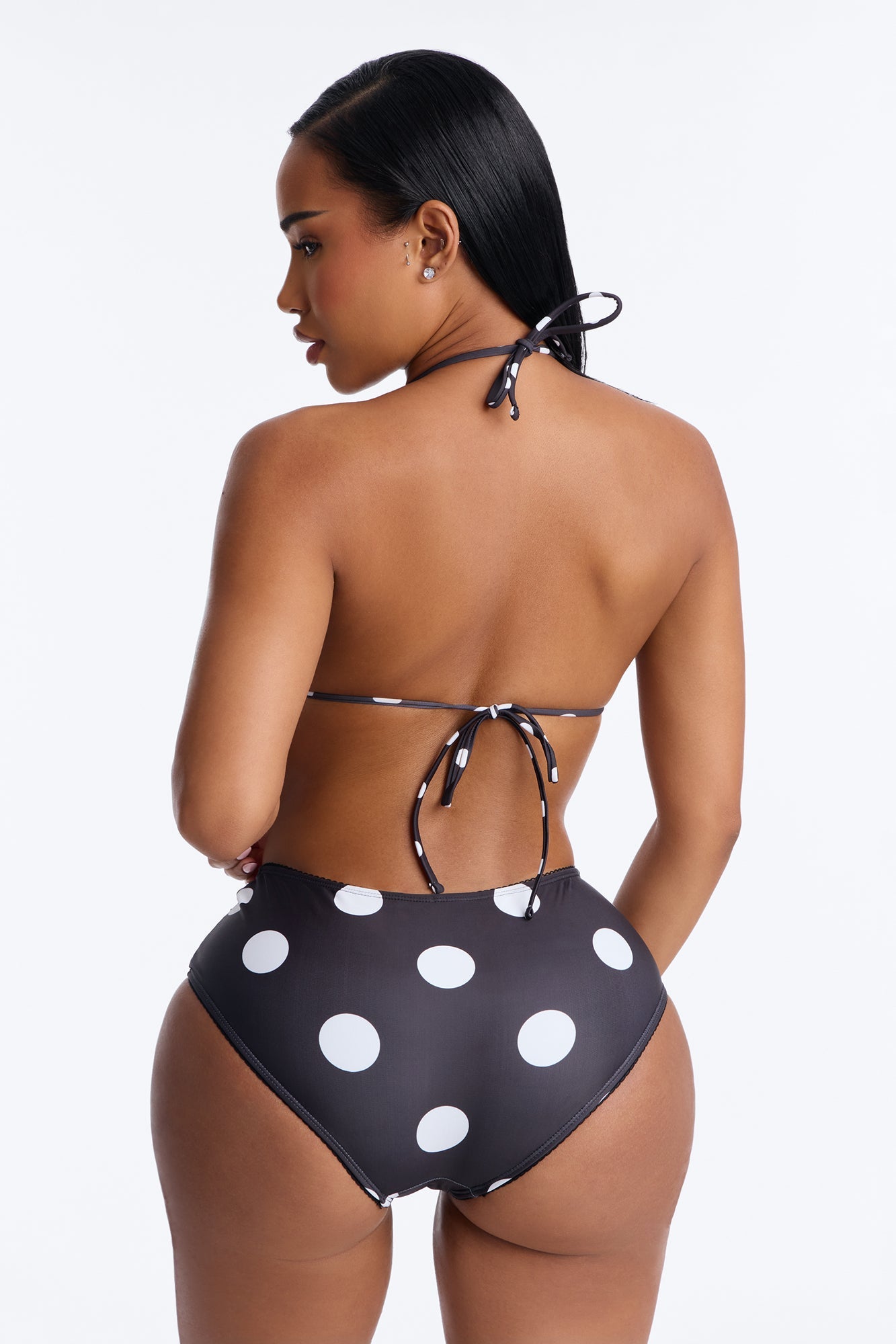 Margo Polka Dot Micro Triangle & Boyshort 2 Piece Bikini - Black/White