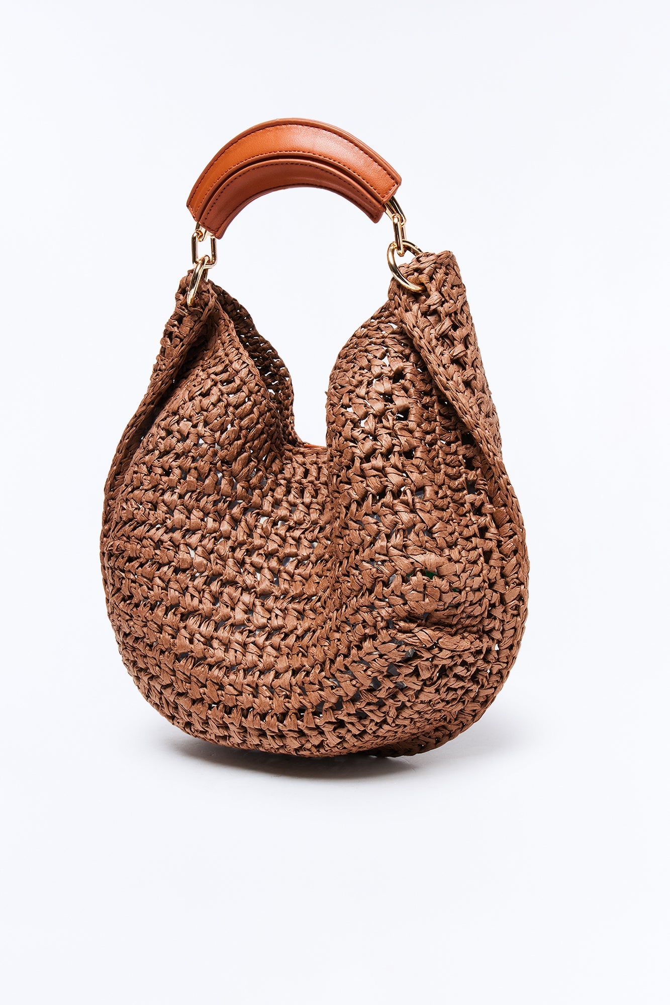 Officially Summer Straw Shoulder Handbag - Brown