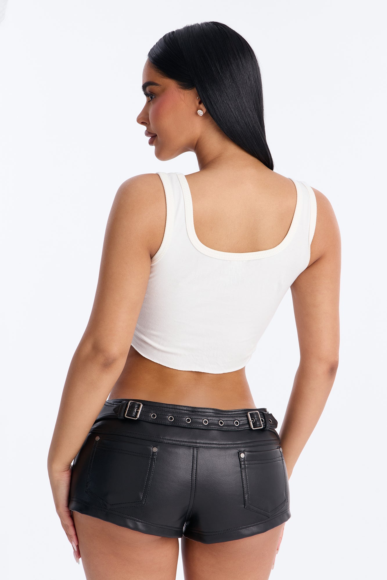 Spicy Little Senorita Ribbed Cropped Tank - White