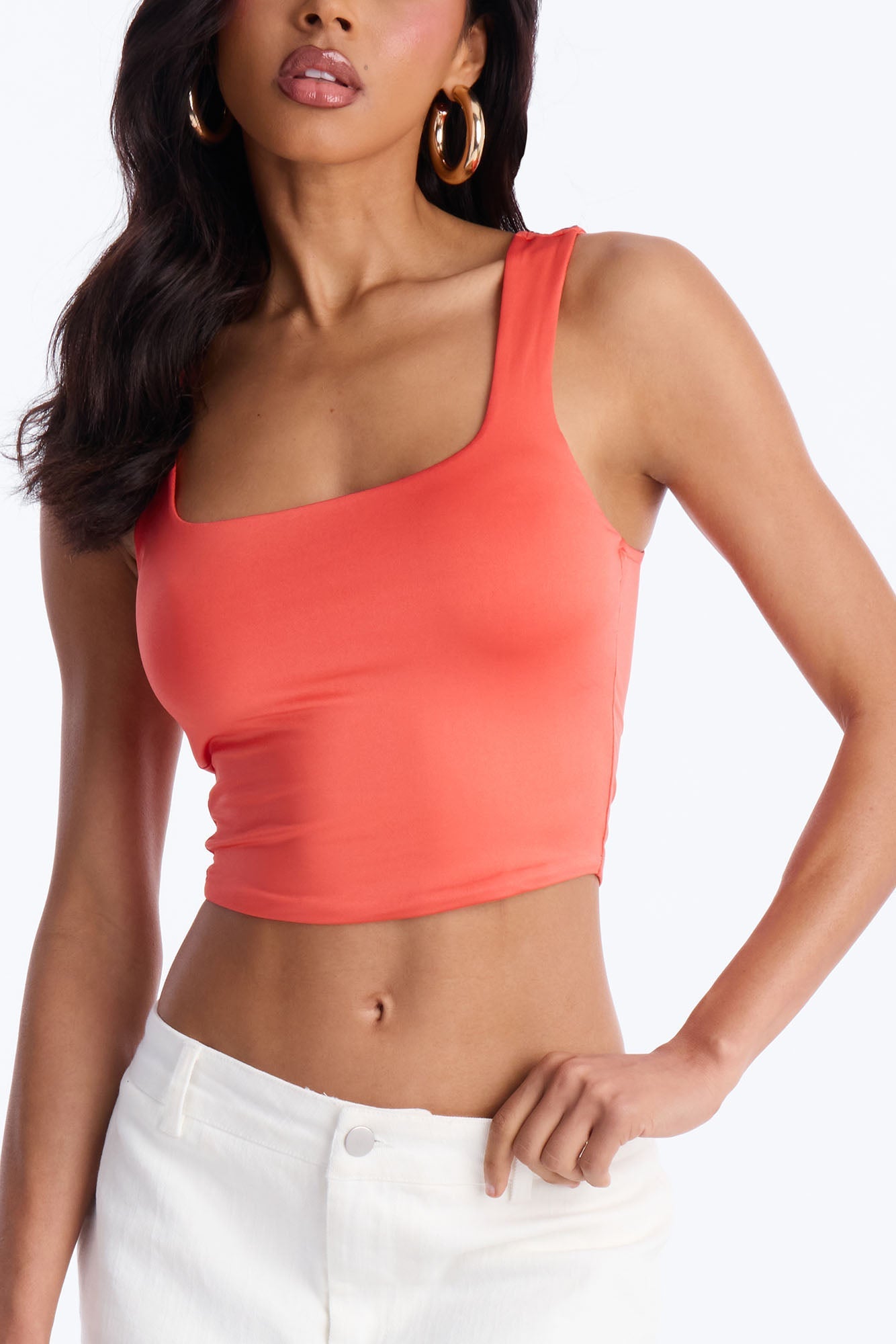 Last Time Double Lined Top - Coral