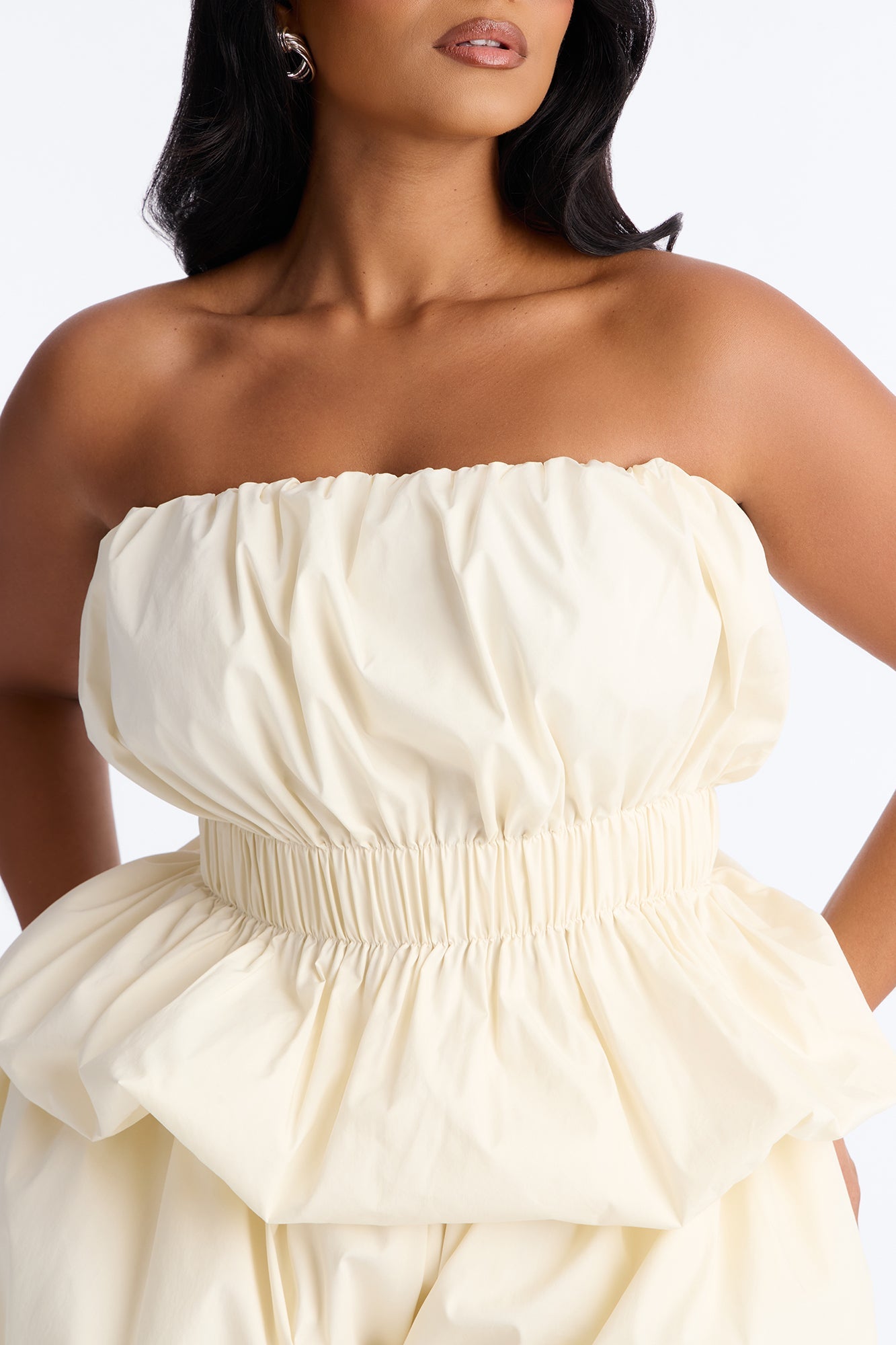 Paris Strapless Bubble Romper - Ivory