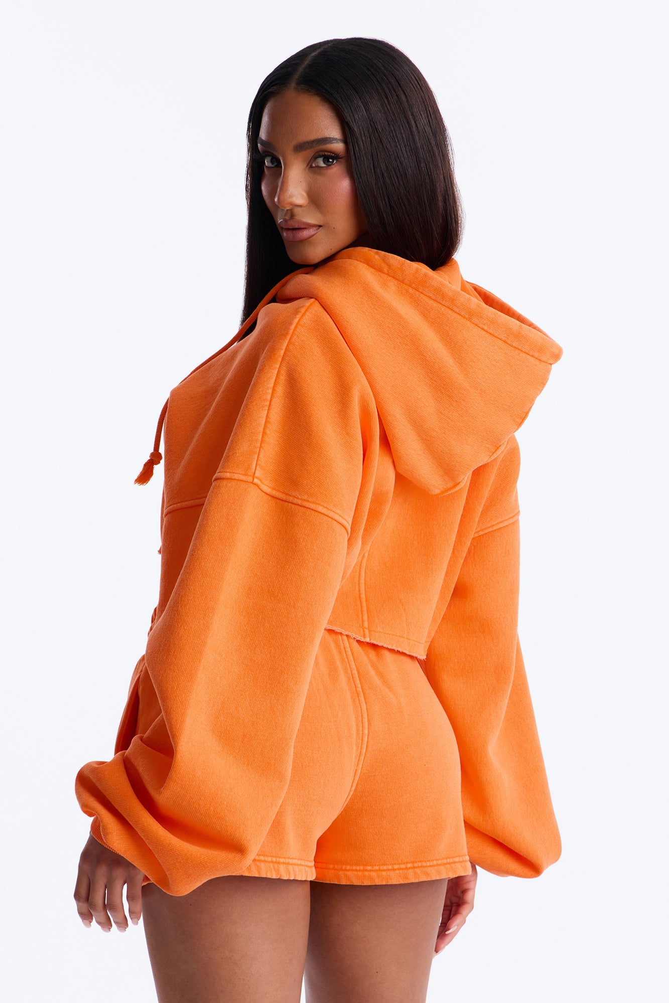 On The Go Washed Short Set - Orange