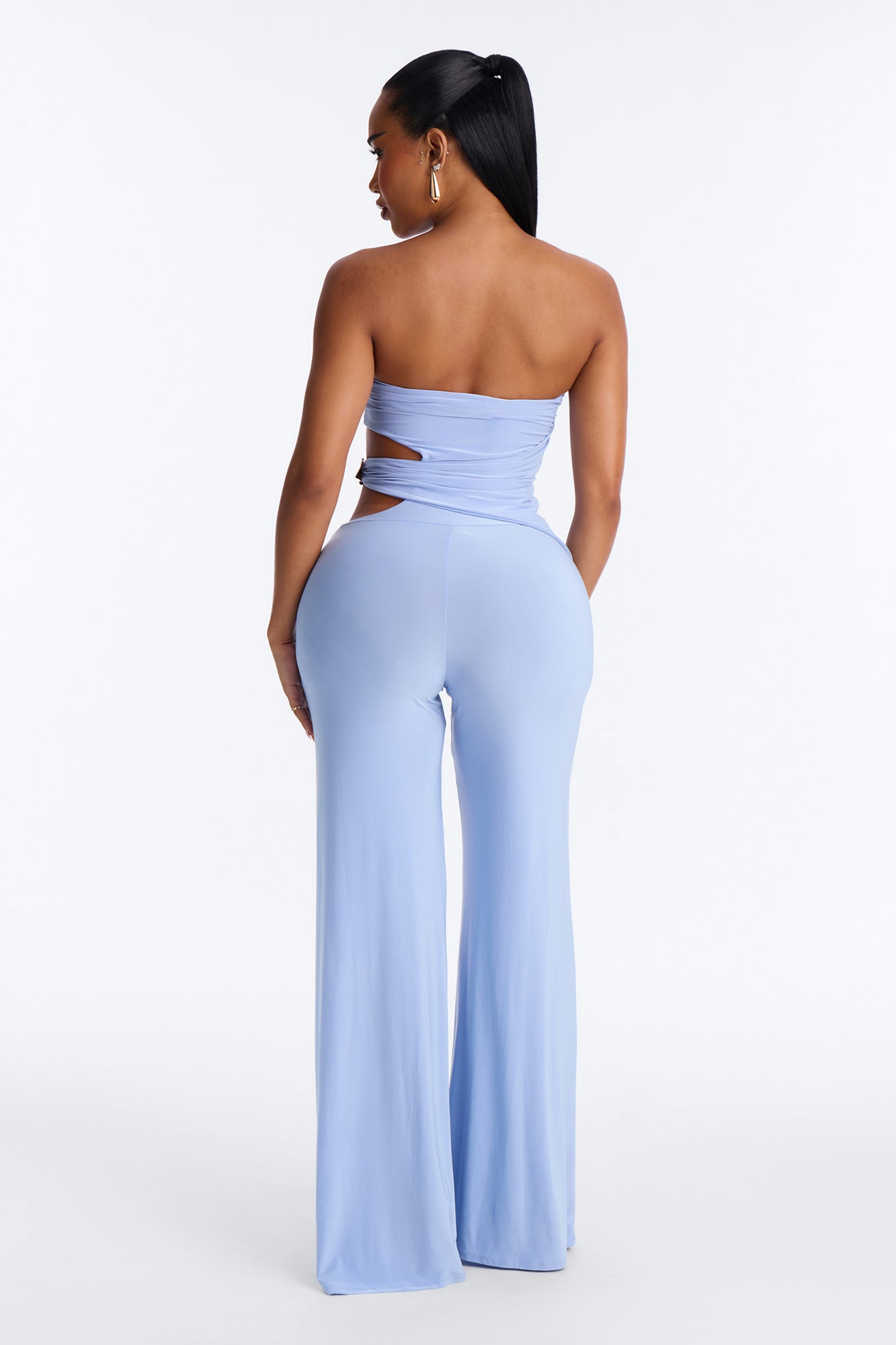 Anika Cut Out Strapless Jumpsuit - Blue