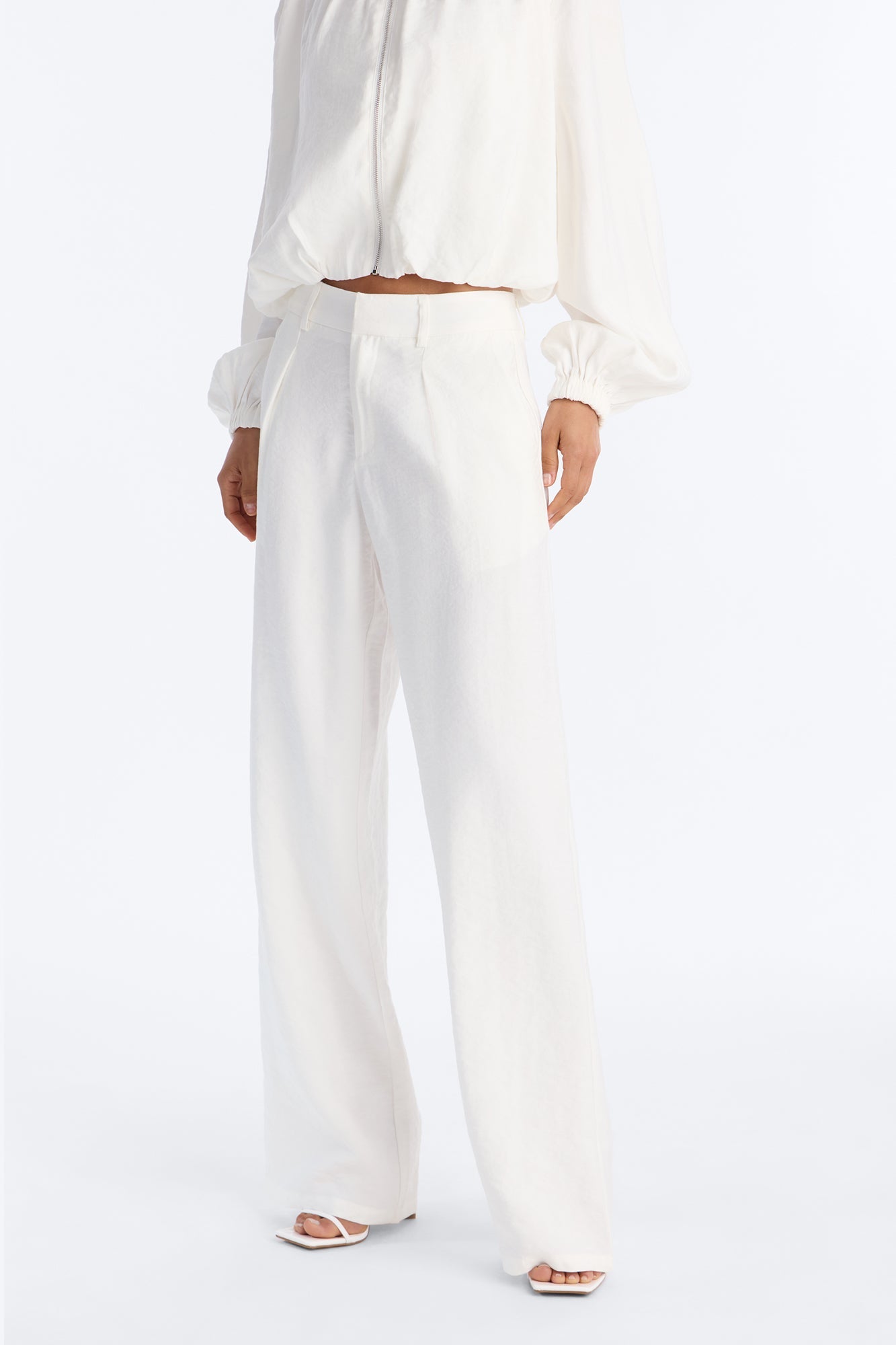 Calliope Linen Straight Leg Trouser Pant - Ivory