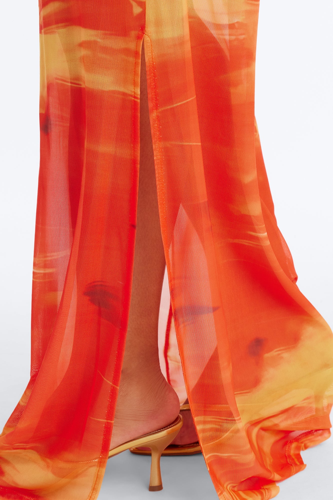 Sunset Swim 1 Piece Swimsuit & Skirt - Orange/combo
