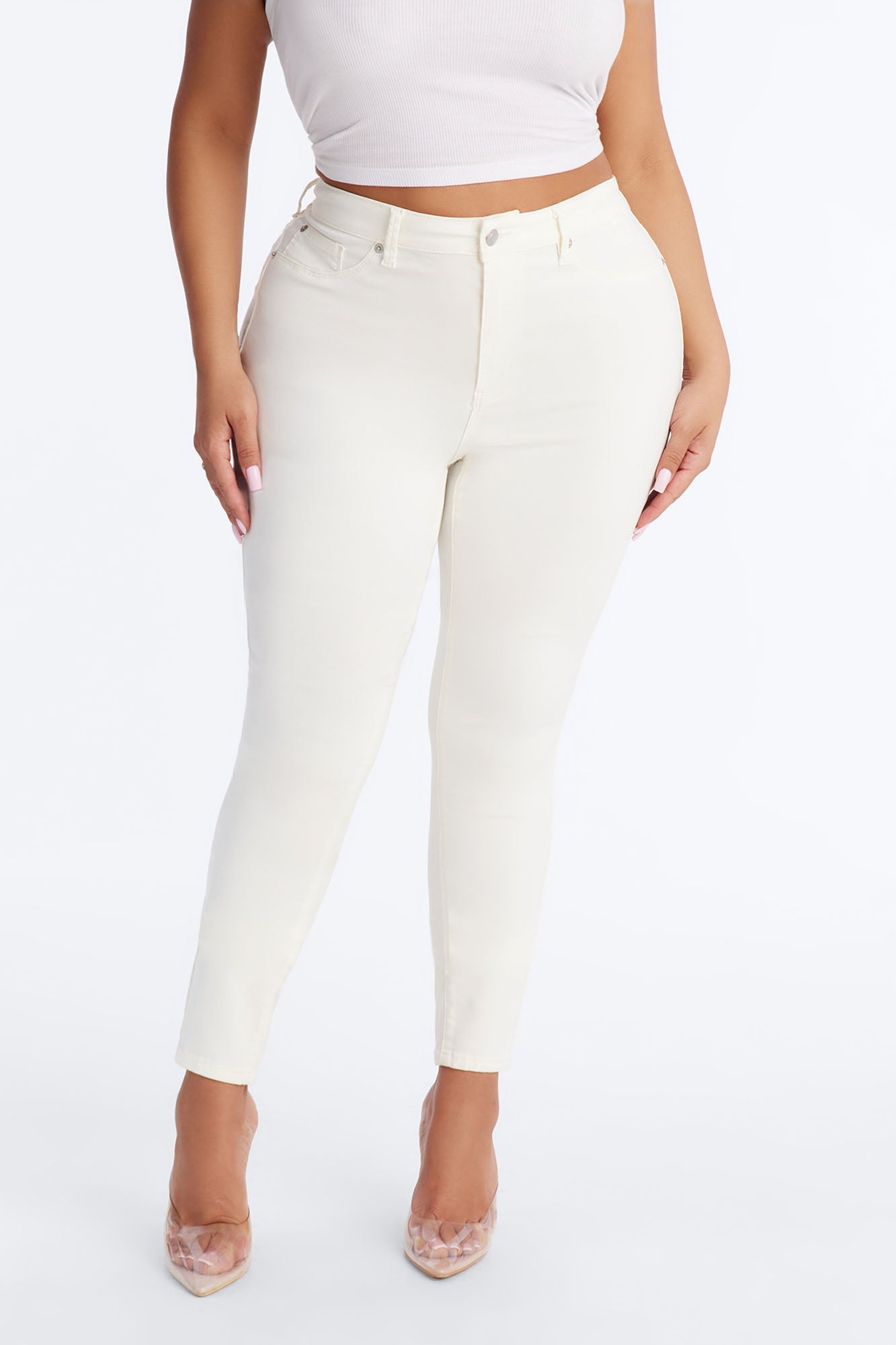 Hyperstretch Skinny Pants - Ivory