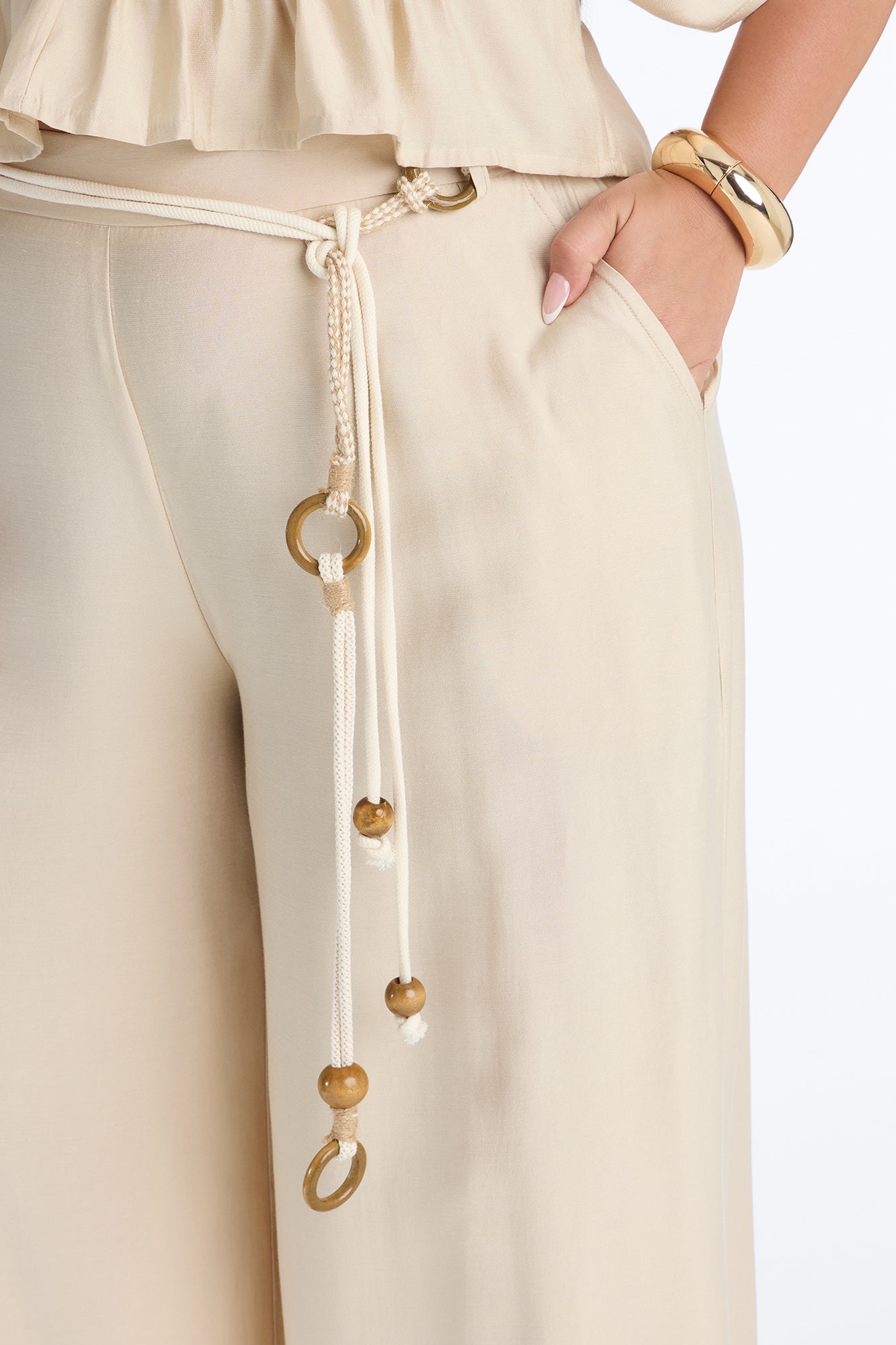 Miranda Linen Pant Set - Taupe